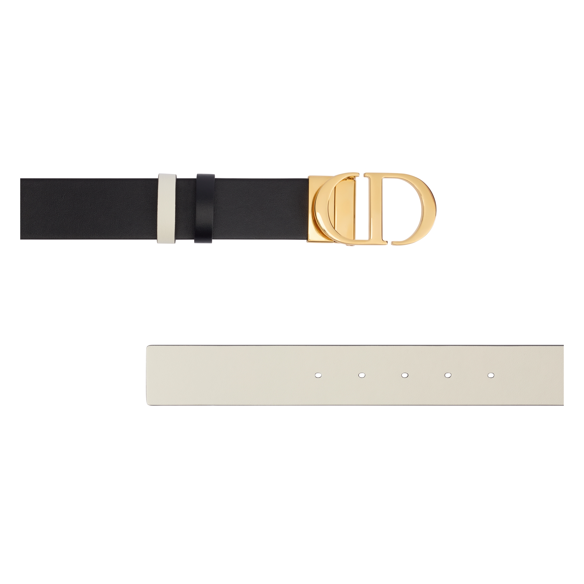 30 Montaigne Reversible Belt Black and Latte Smooth Calfskin, 35 MM E06