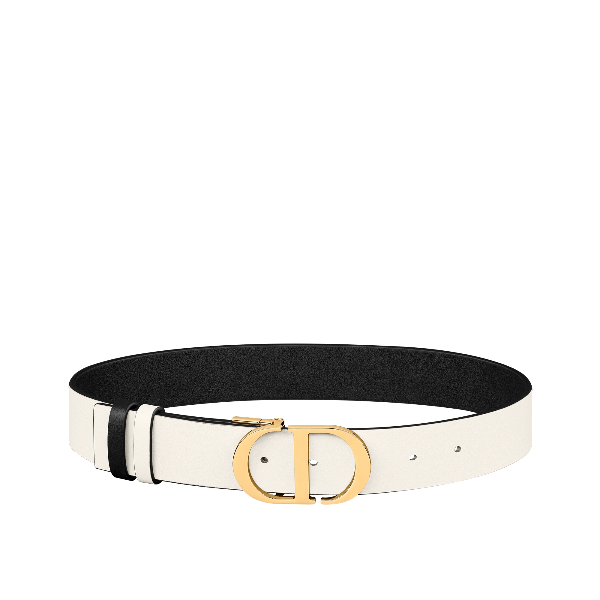 30 Montaigne Reversible Belt Black and Latte Smooth Calfskin, 35 MM E07