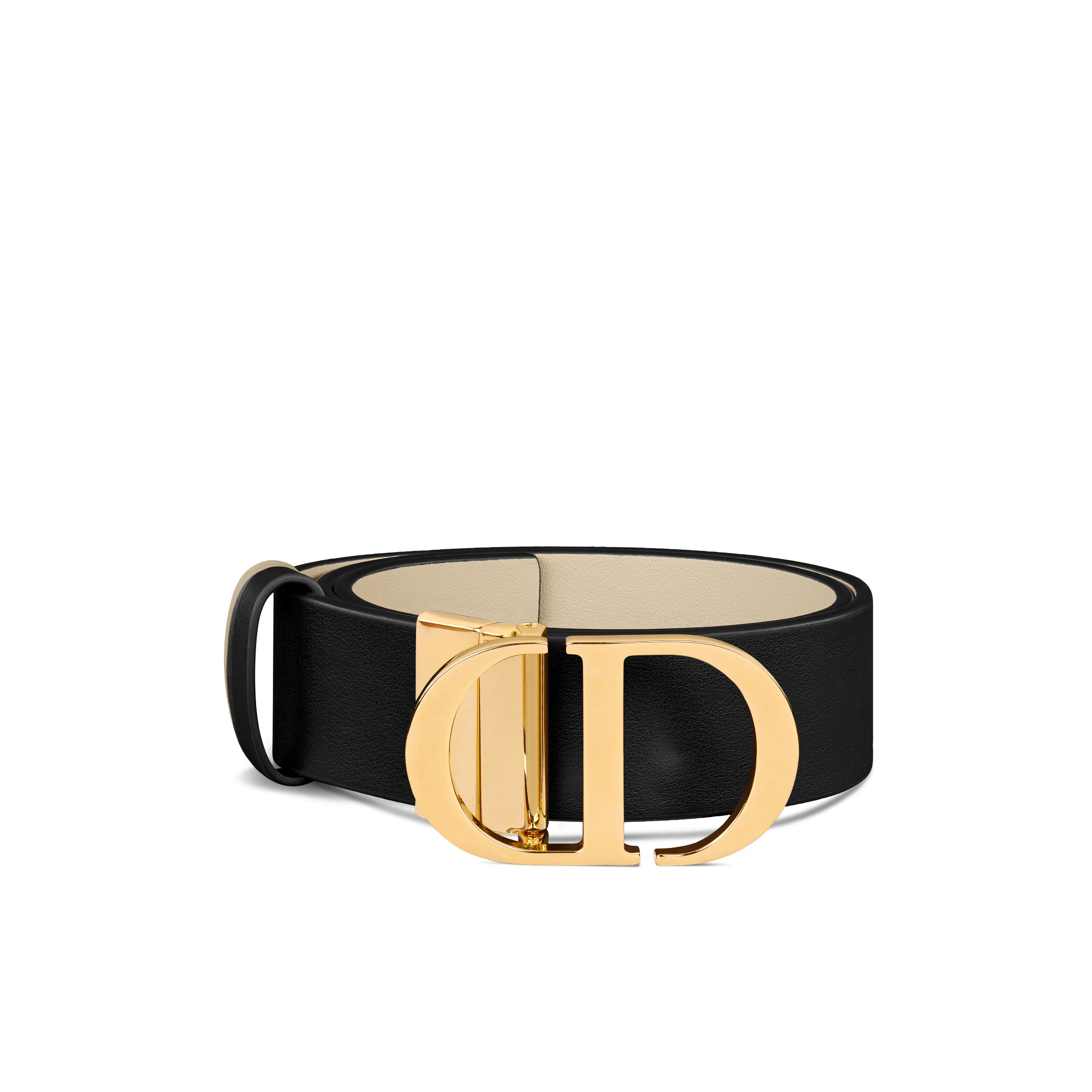 新品 Dior ディオール ベルト MONTAIGNE BLACK&BEIGE 30 Montaigne Reversible Belt Black and Rope Beige Smooth