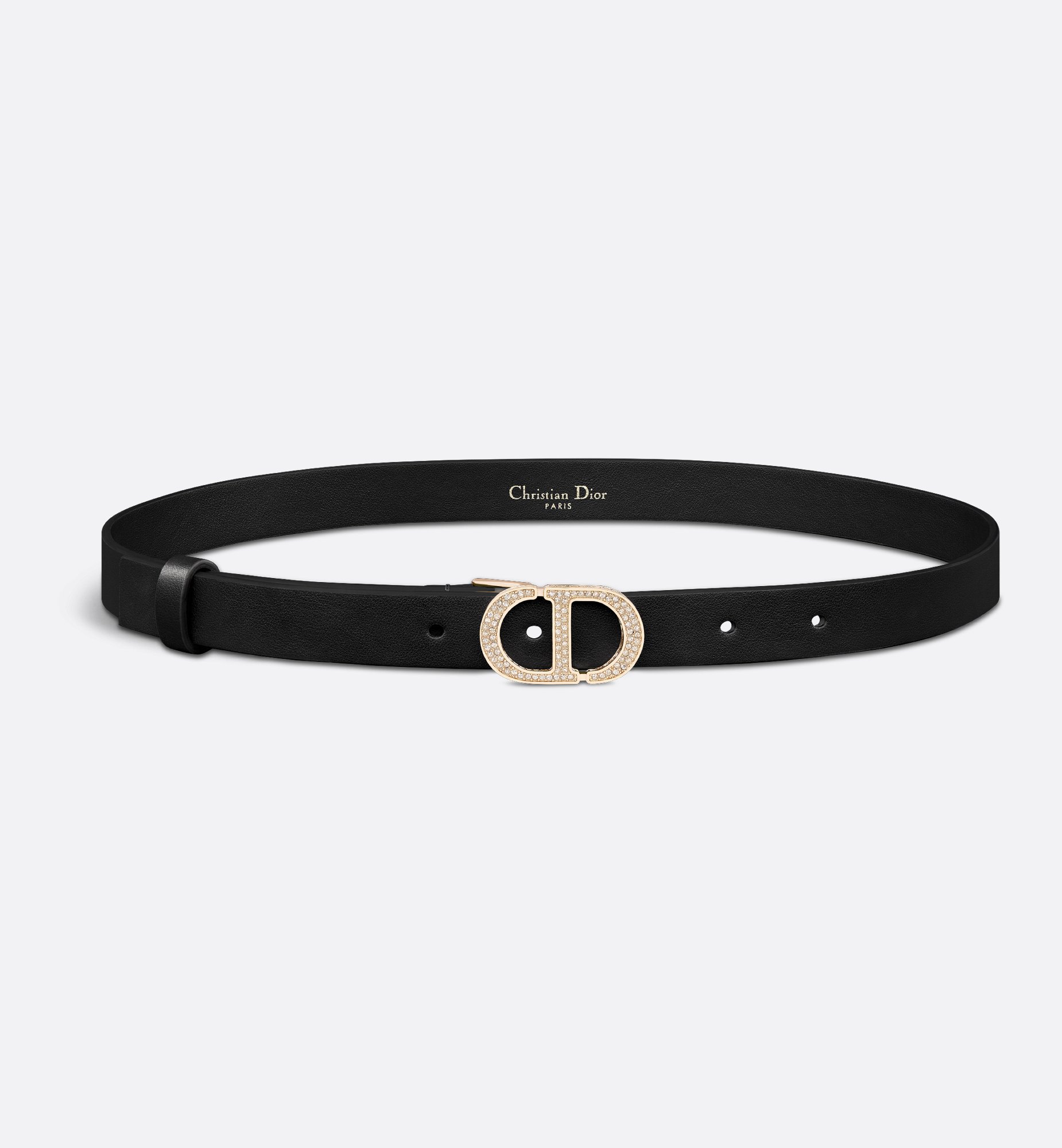 30 Montaigne Belt Black Smooth Calfskin and Silver-Tone 30 Montaigne Belt Black Smooth Calfskin and Silver-Tone