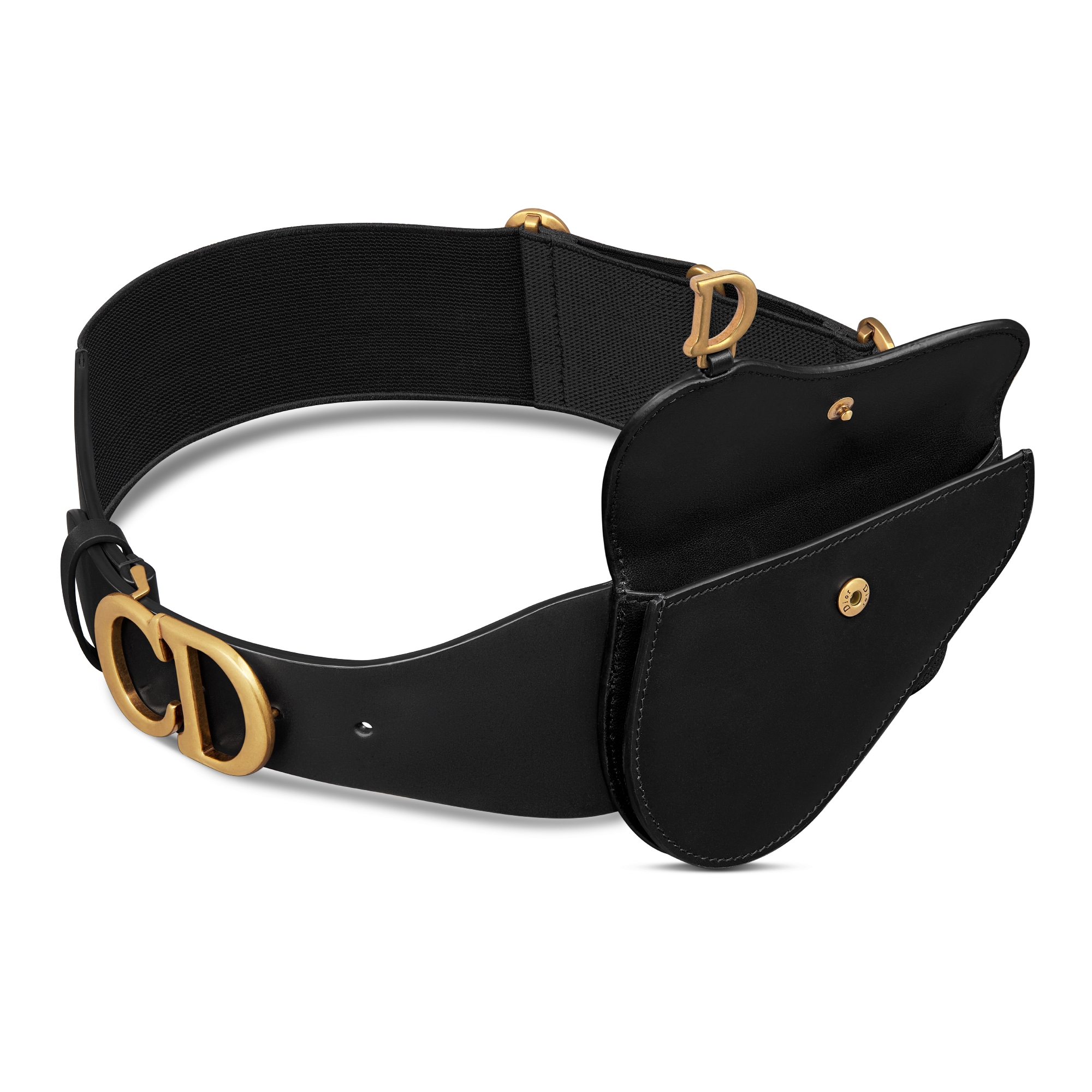 Dior SADDLE ベルト　ブラック Saddle Belt with Pouch Matte Black Supple Calfskin and Black