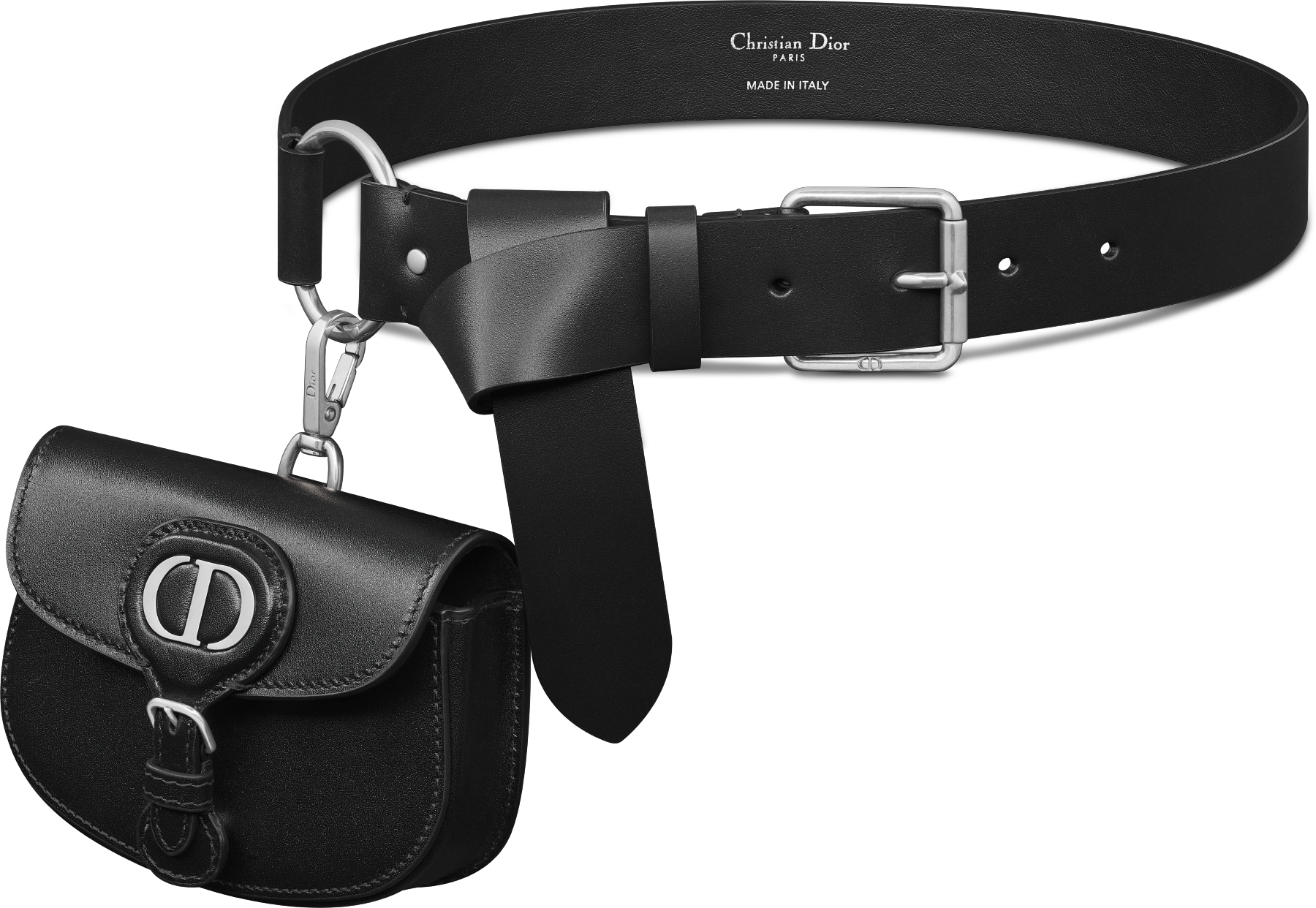 Dior Symbol Belt with Removable Pouch Black Smooth Calfskin, 30 MM | DIOR