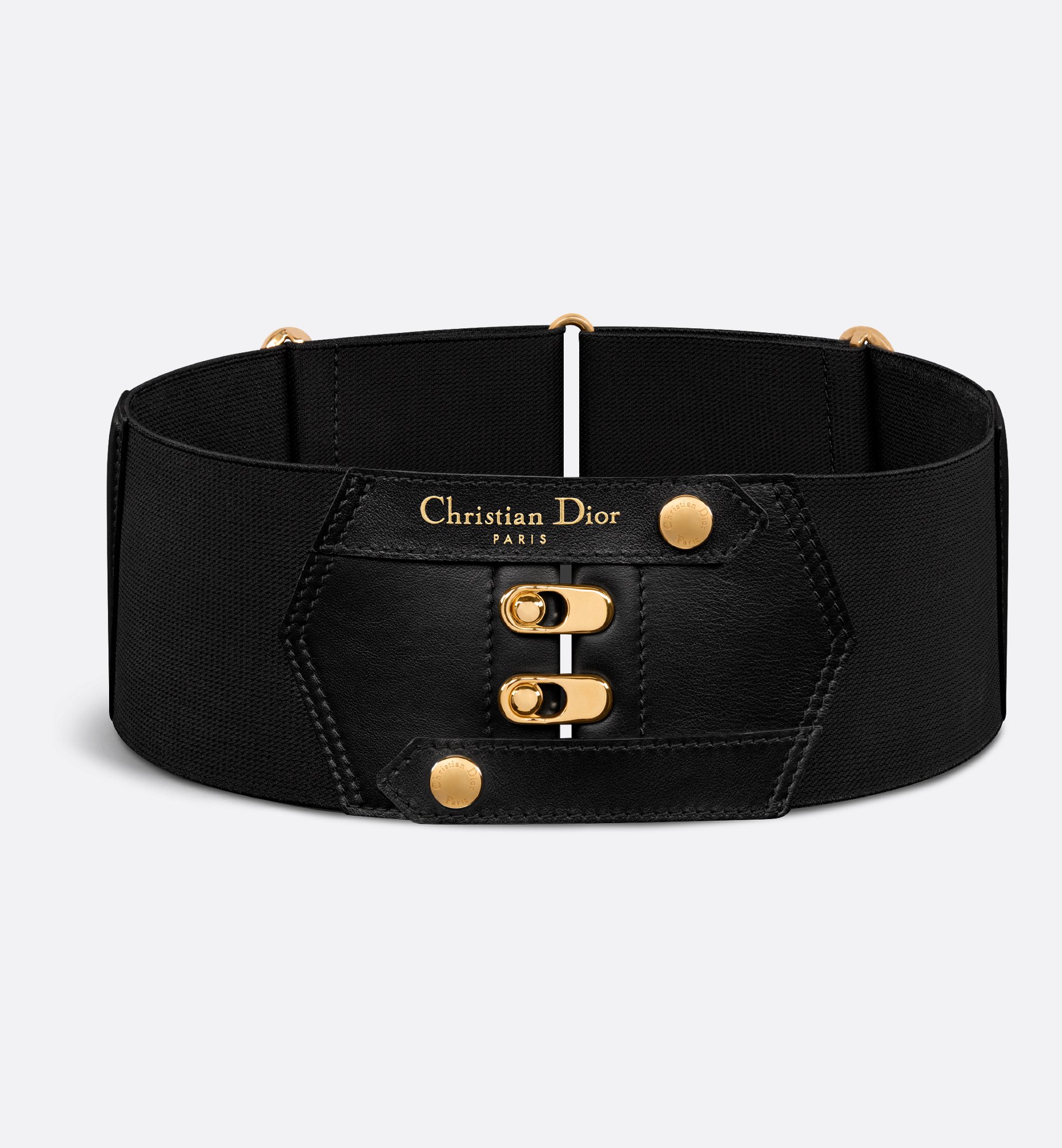 Dior Punk Belt Black Smooth Calfskin and Elastic Band, 50 MM Dior Punk Belt Black Smooth Calfskin and Elastic Band, 50 MM
