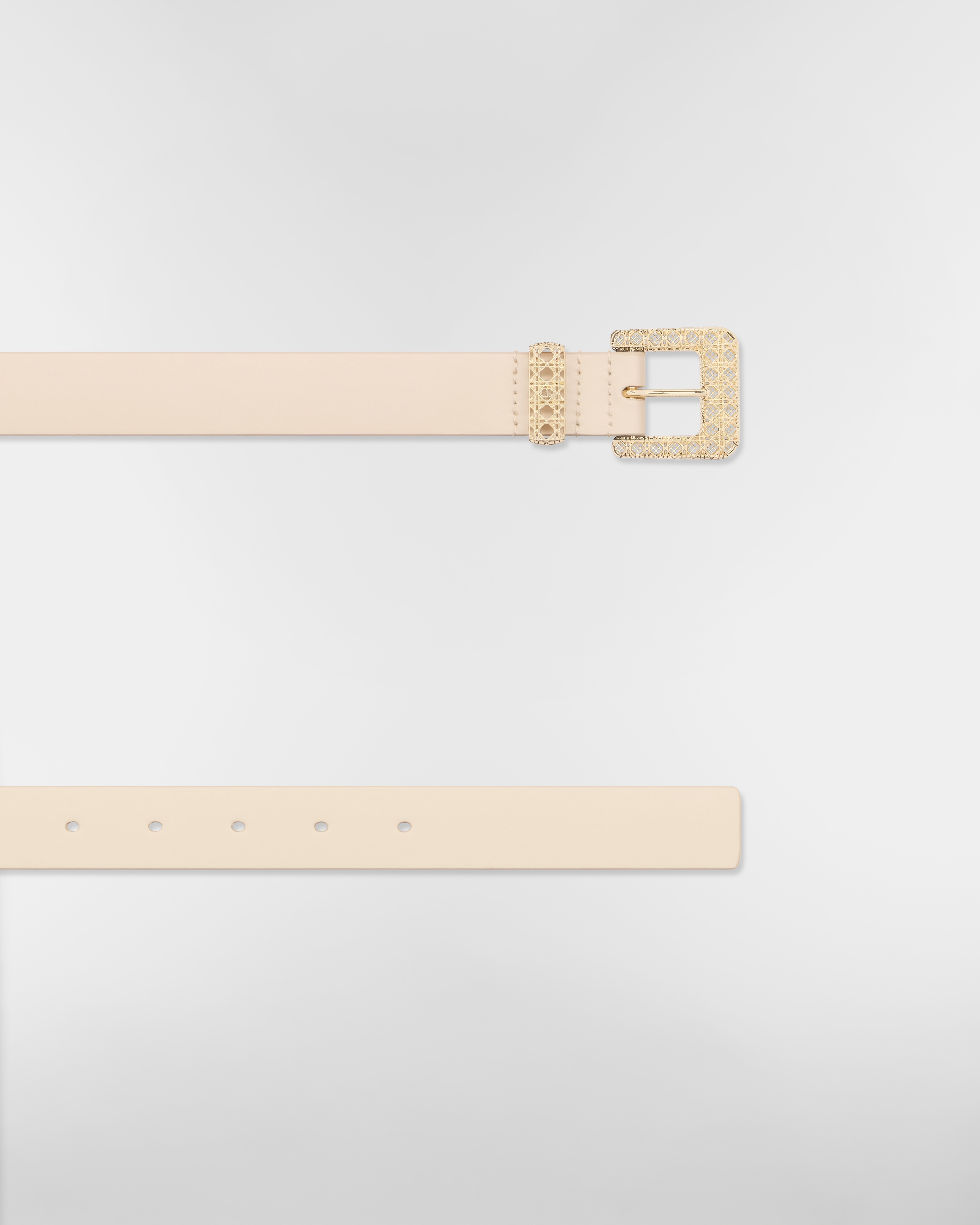 Dior Cannage Belt Light Beige Smooth Calfskin, 25 MM E06