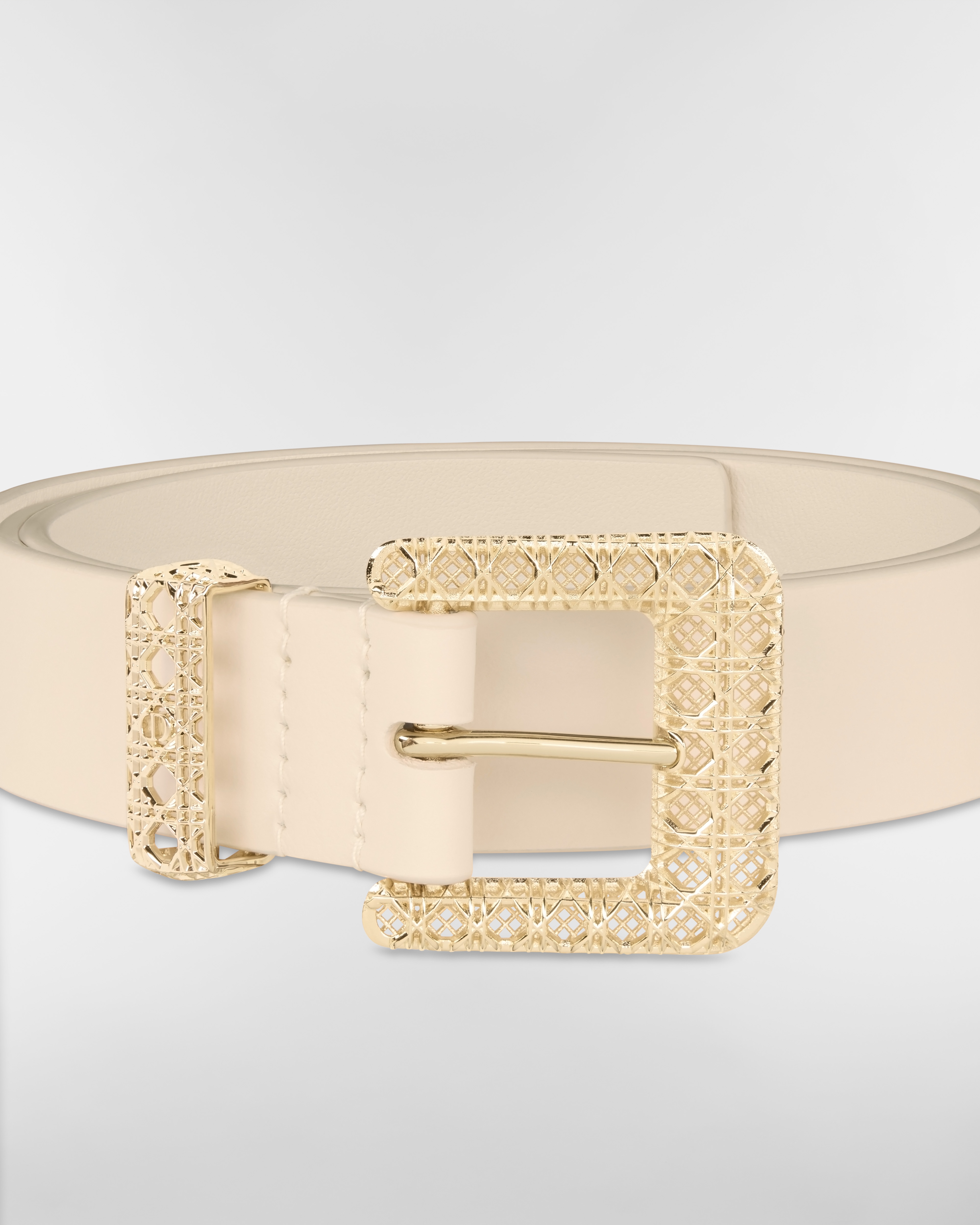 Dior Cannage Belt Light Beige Smooth Calfskin, 25 MM E09