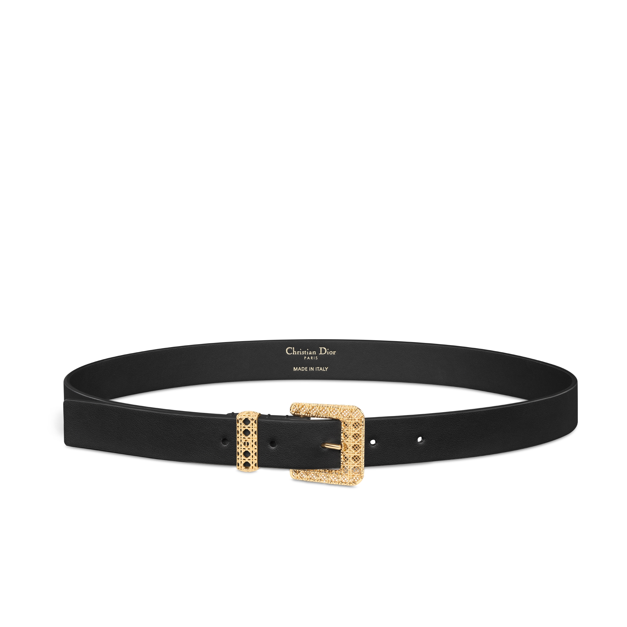Dior Cannage Belt Black Smooth Calfskin, 25 MM E01