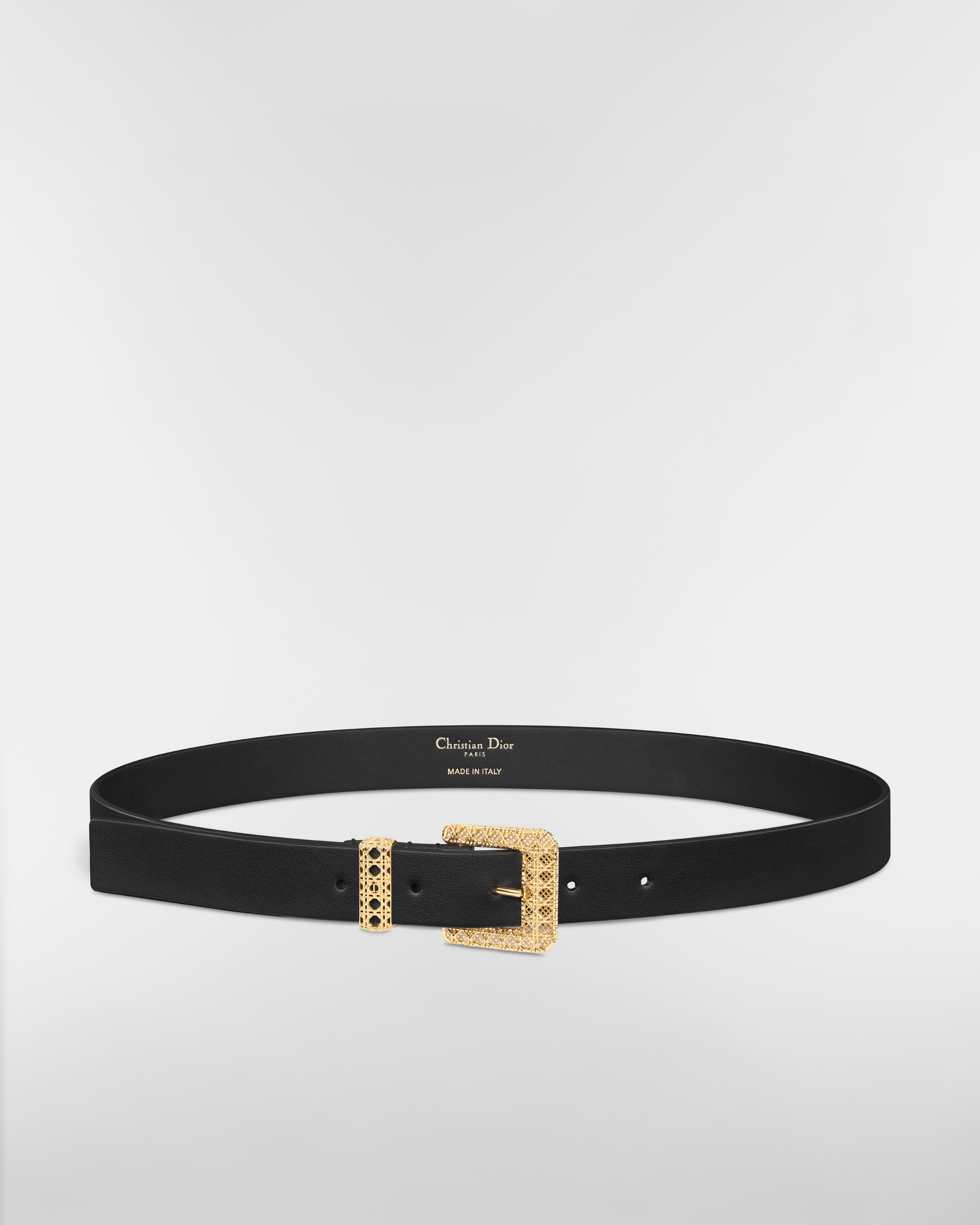 Dior Cannage Belt Black Smooth Calfskin, 25 MM E01