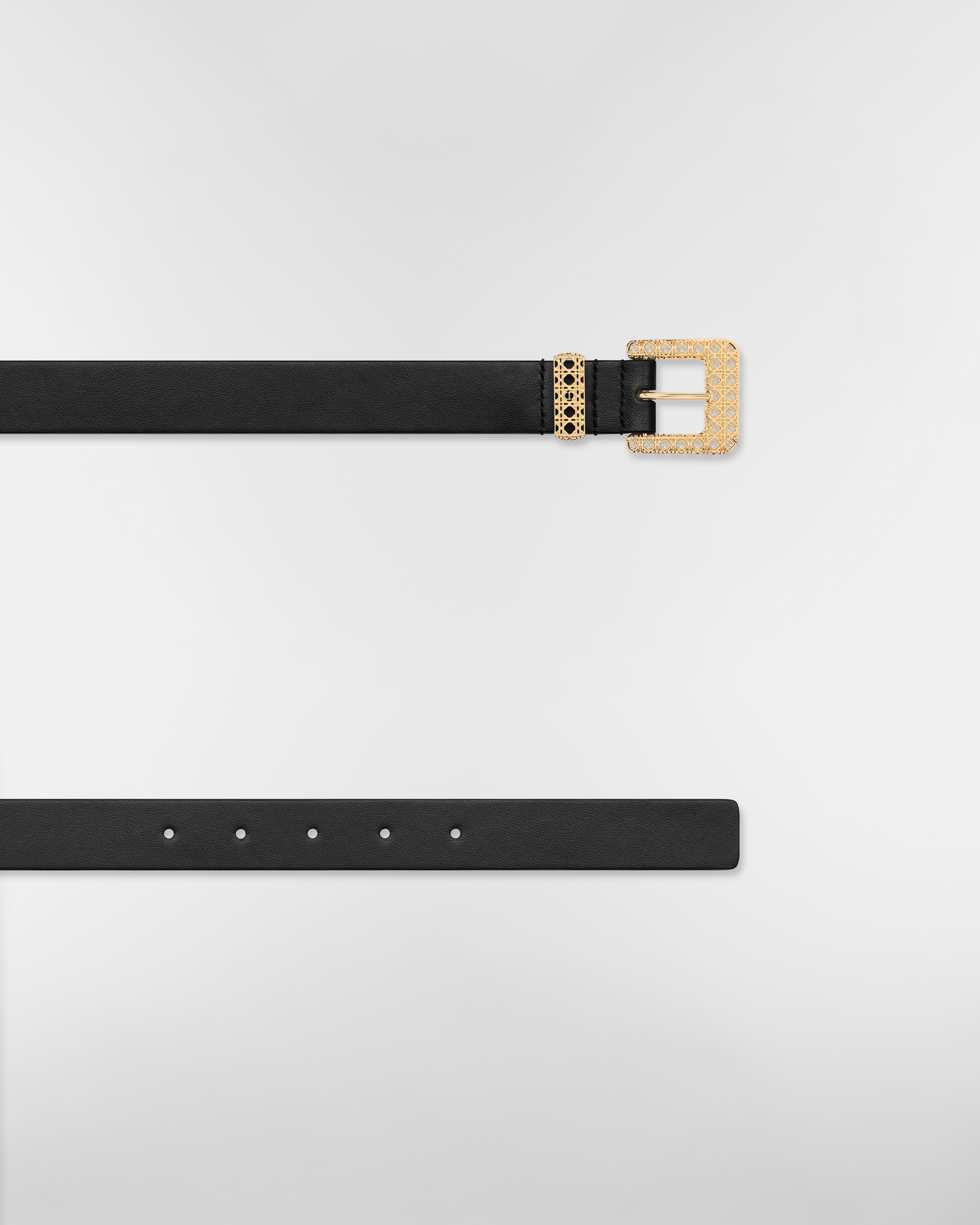 Dior Cannage Belt Black Smooth Calfskin, 25 MM E06