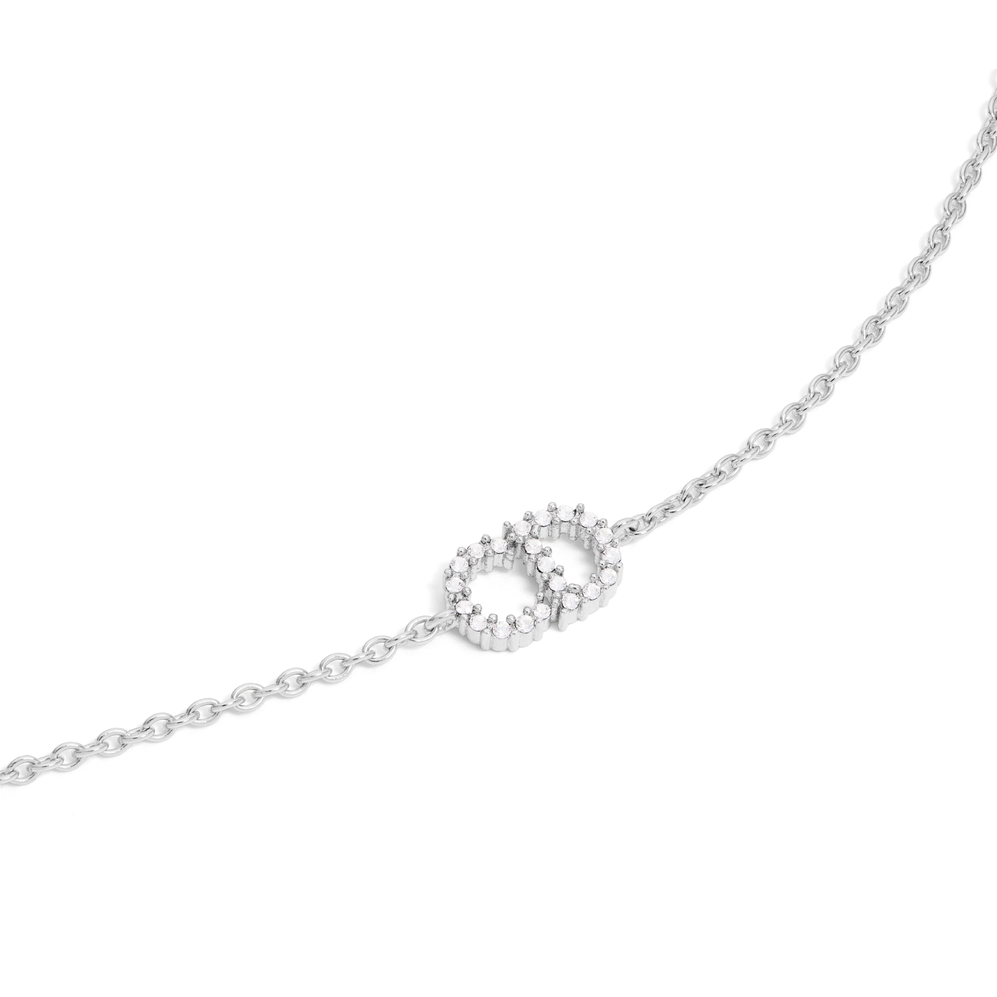 Clair D Lune Bracelet Silver-Finish Metal and White Crystals | DIOR