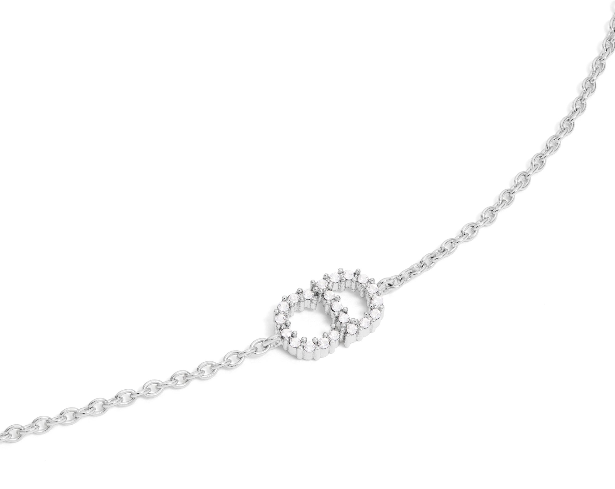 Clair D Lune Bracelet Silver Finish Metal with White Crystals DIOR