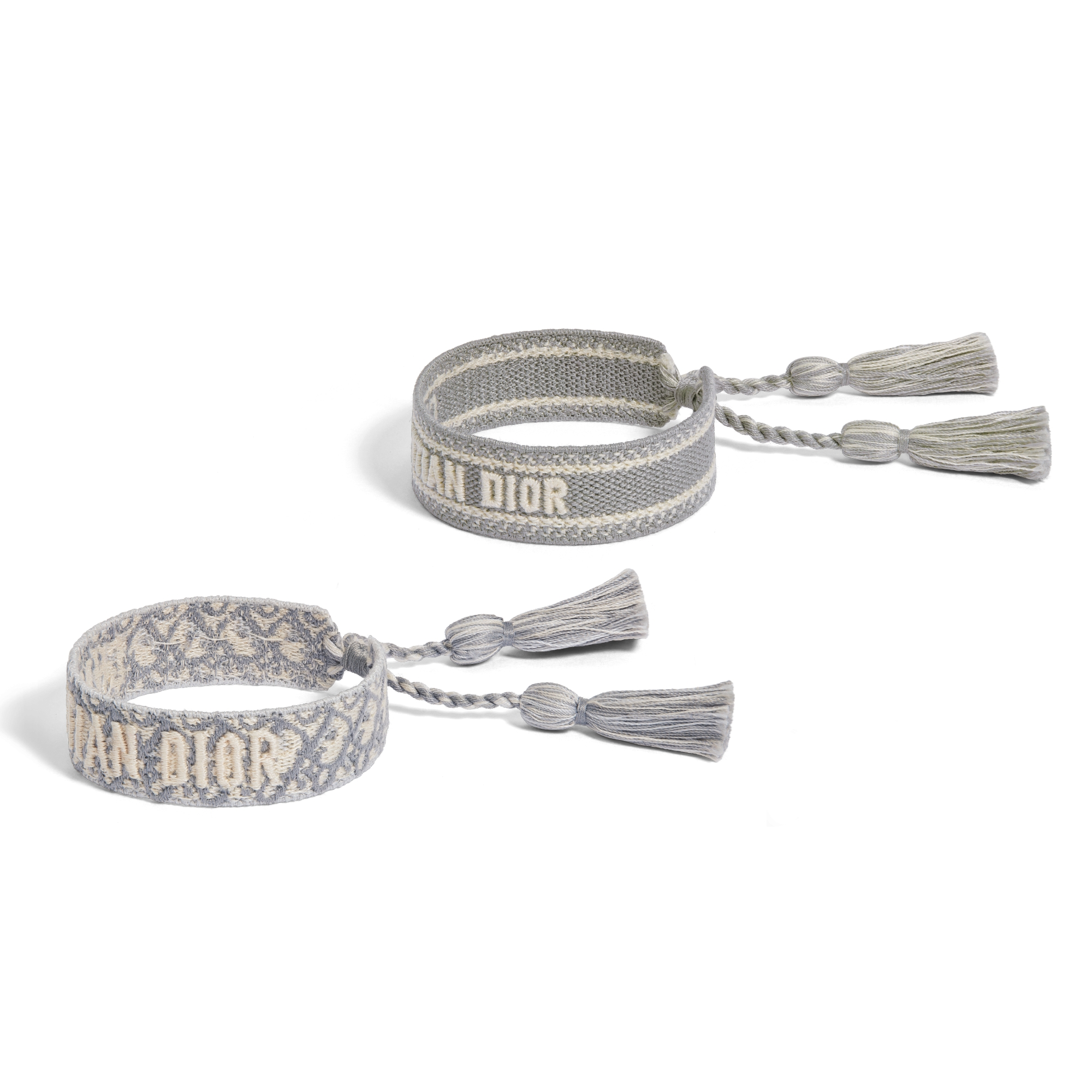 Christian Dior-armbandenset Grijs katoen met Dior Oblique-motief E03