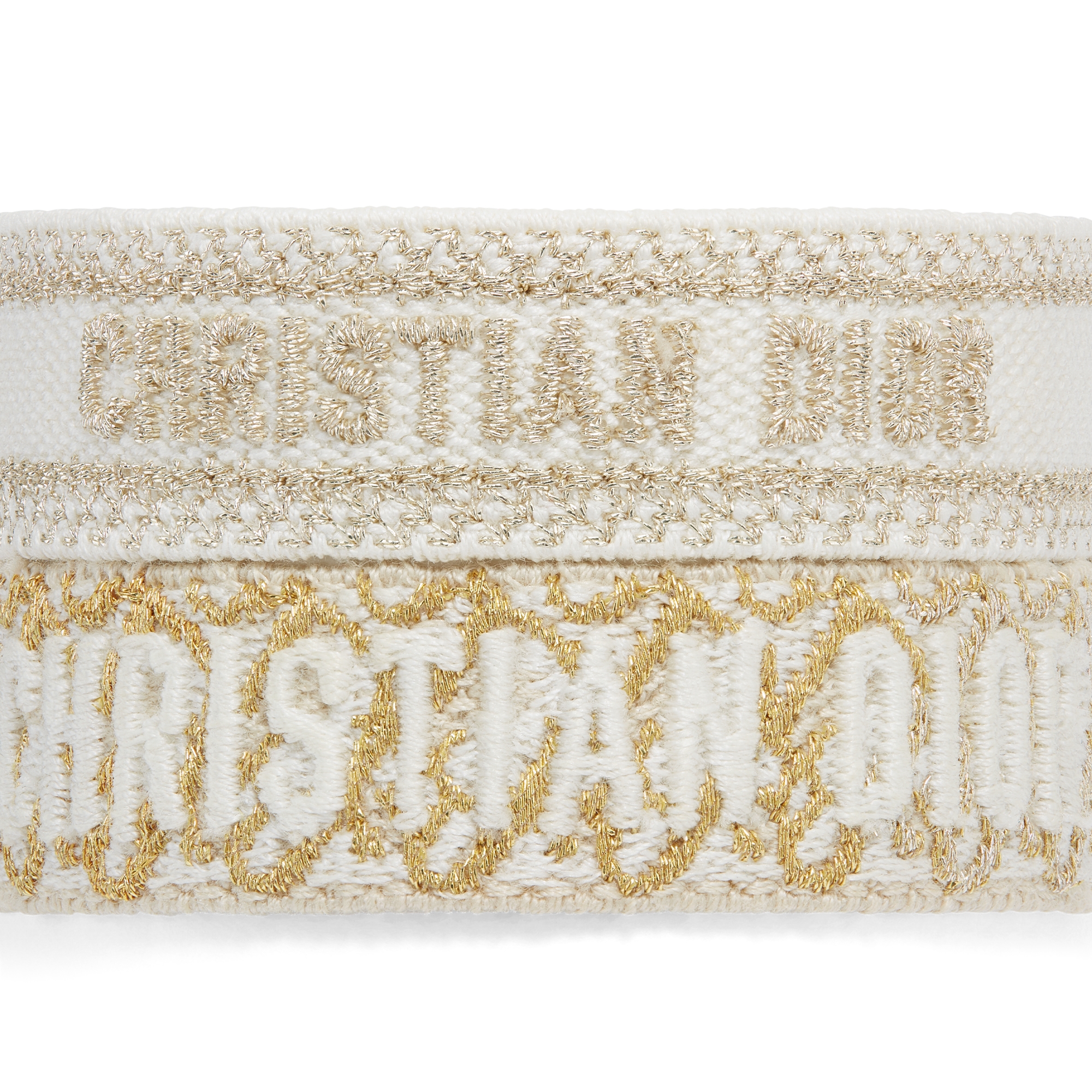 Christian Dior Bracelet Set Gold-Tone Dior Oblique Cotton E09