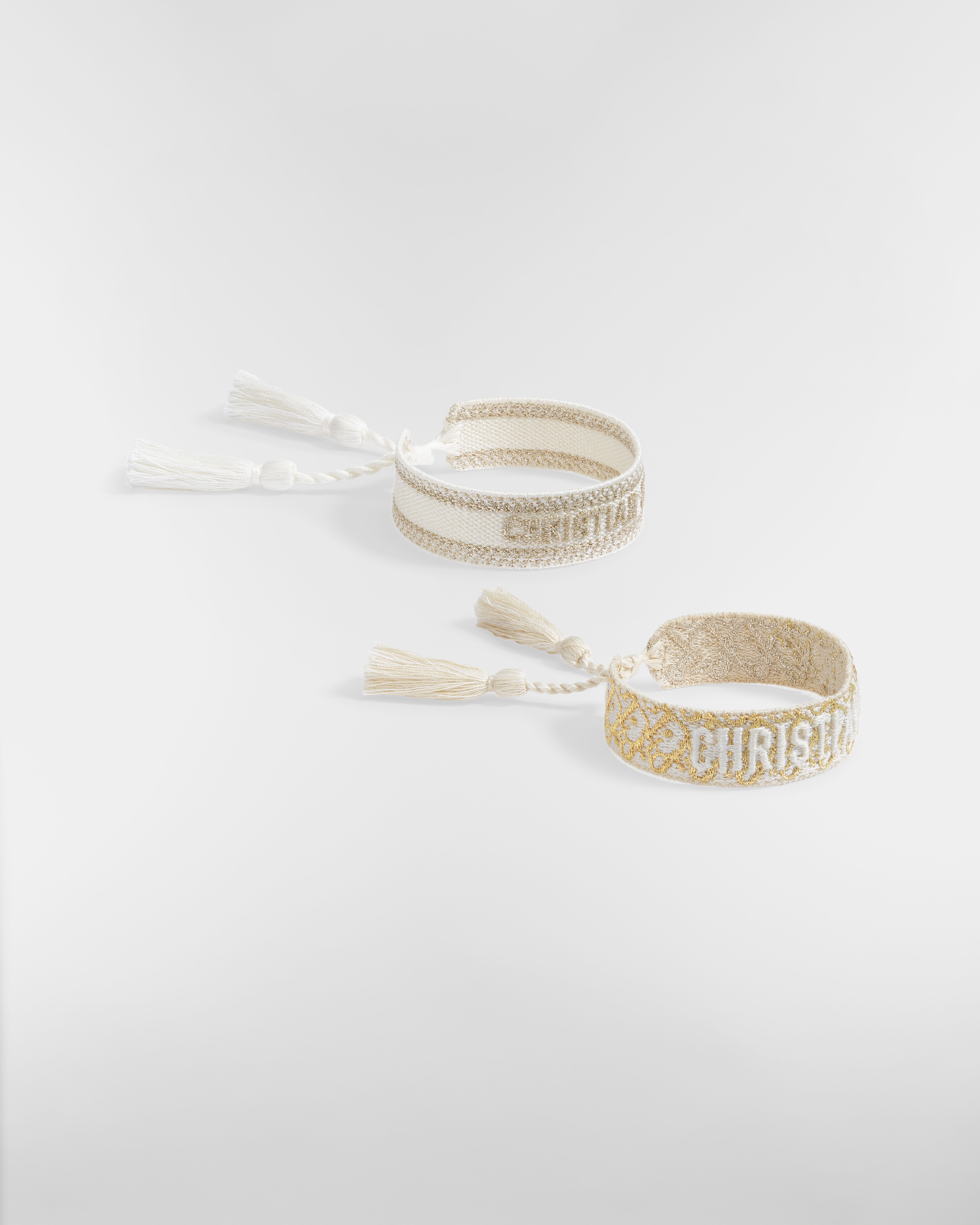 Christian Dior-armbandenset Goudkleurig Dior Oblique-katoen E01