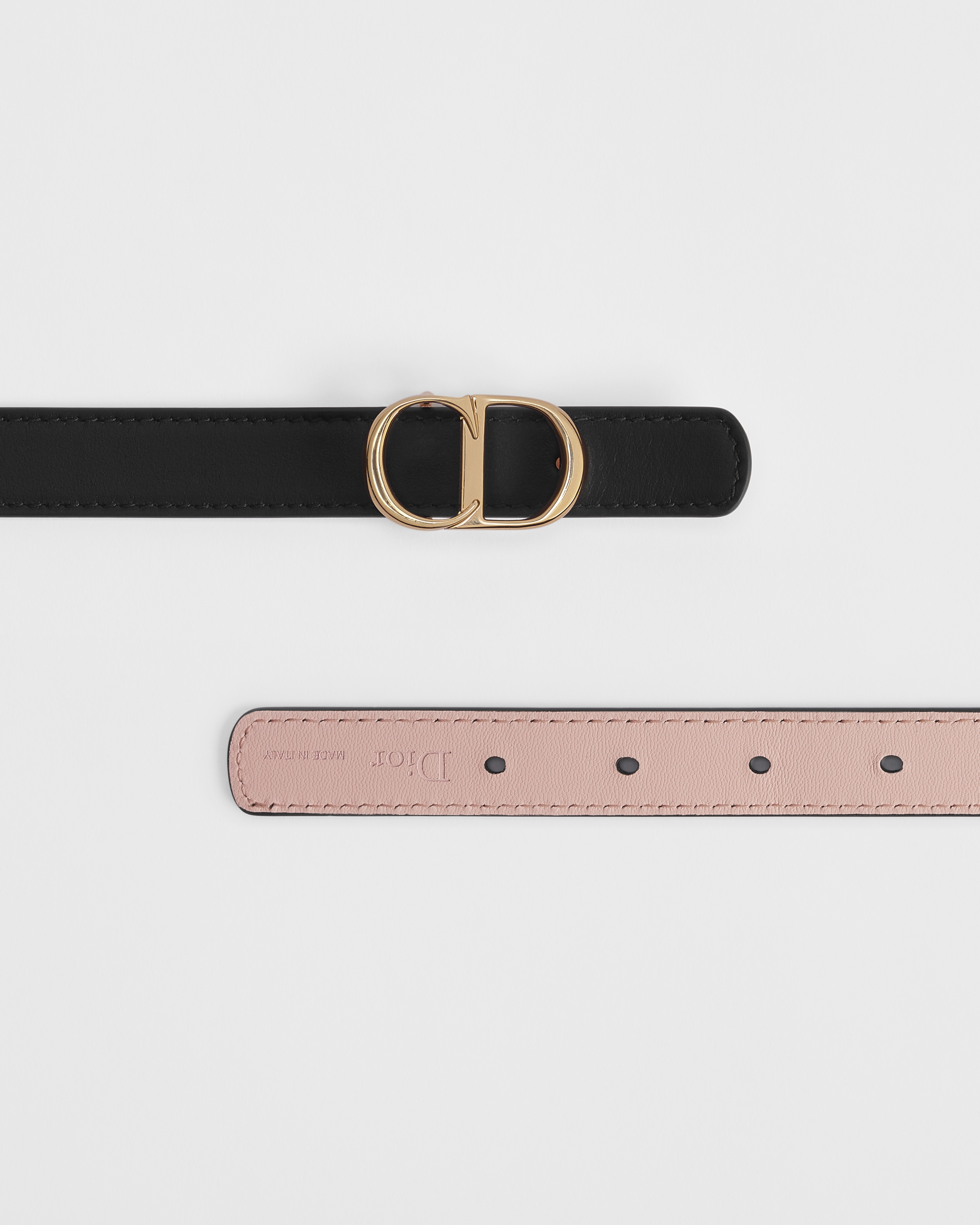 Reversible CD Icon Belt Black and Peach Smooth Calfskin, 20 MM E06