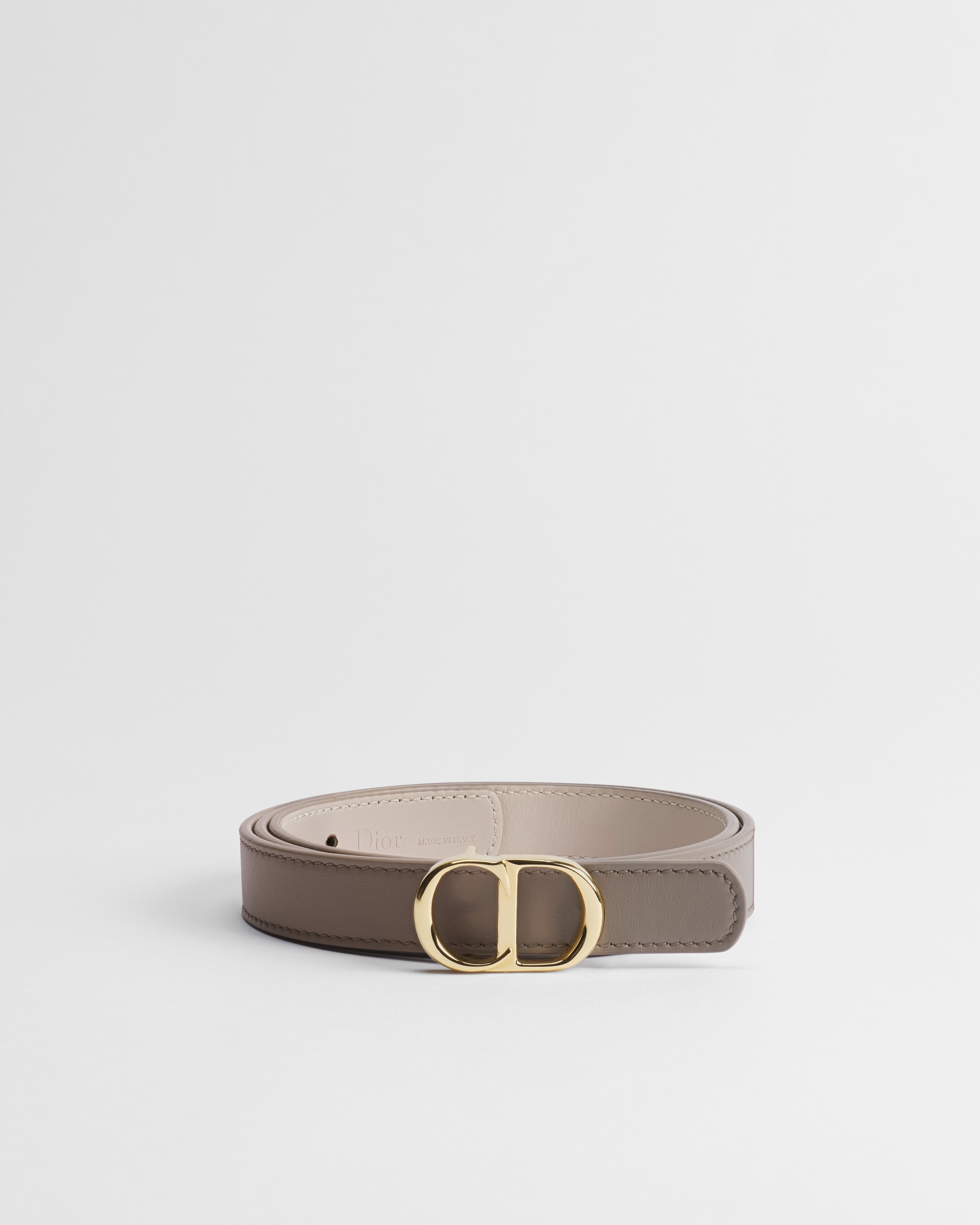 Reversible CD Icon Belt Marron Glacé and Lin-colored Smooth Calfskin, 20 mm E01
