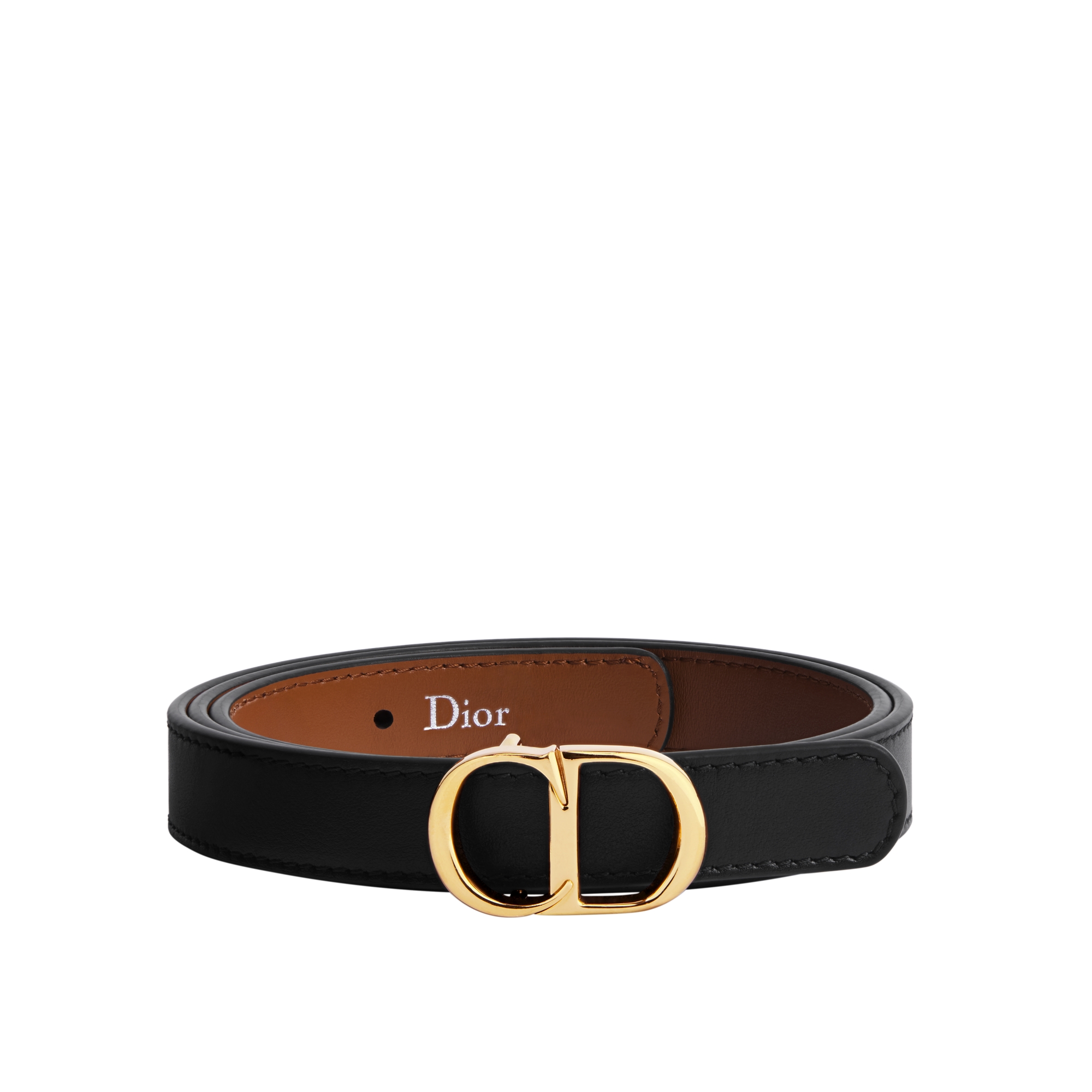  หนังลูกวัวแบบเรียบสีดำและสีน้ำตาลบ๊อบบี้, 20 มม.