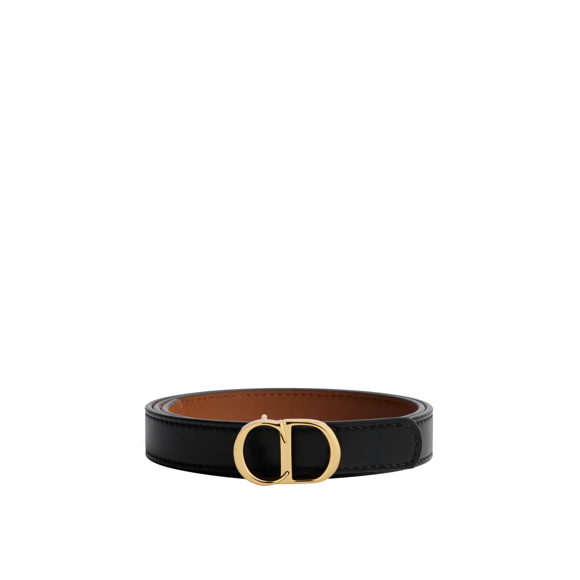 Reversible CD Icon Belt Black and Marron Bobby Smooth Calfskin, 20 MM E01