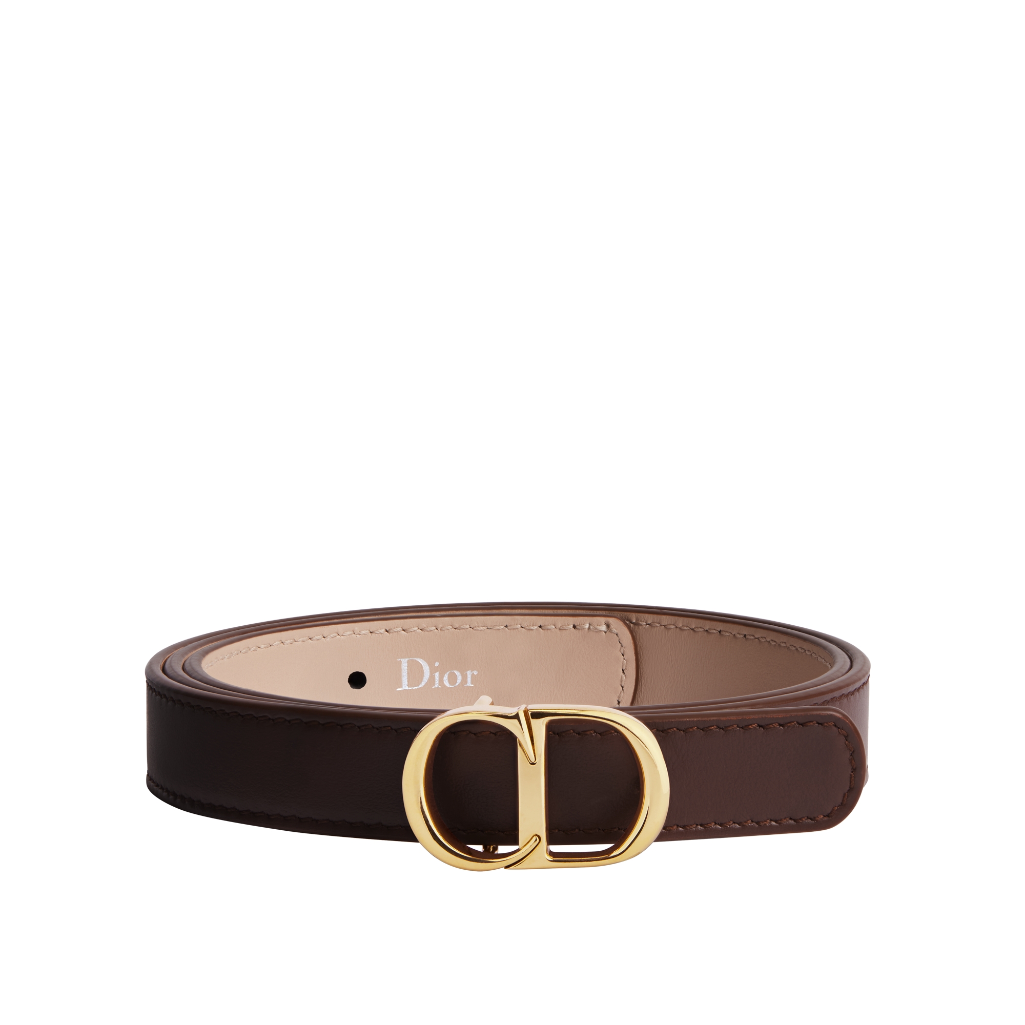  หนังลูกวัวแบบเรียบสีน้ำตาลและสีชมพู, 20 มม.