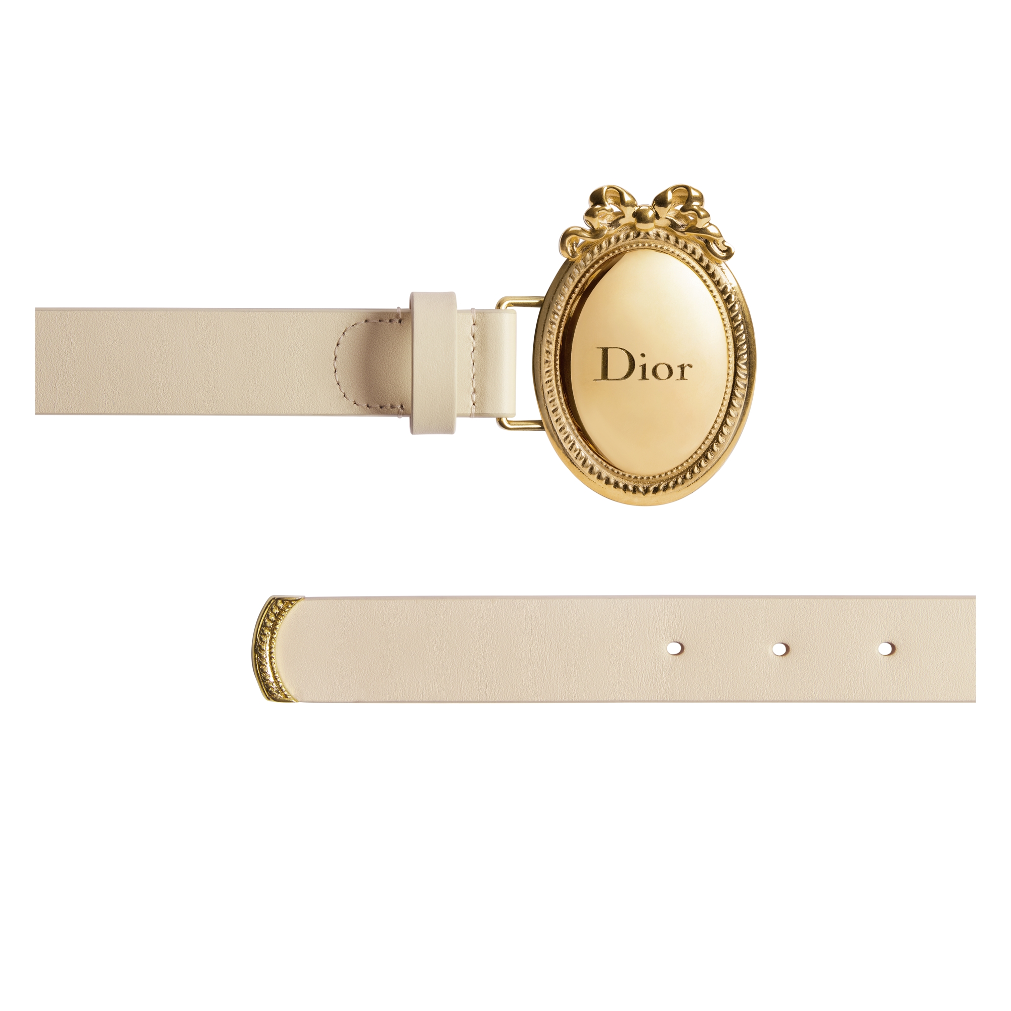 Dior Médaillon Belt Craie Smooth Calfskin, 25 MM E06