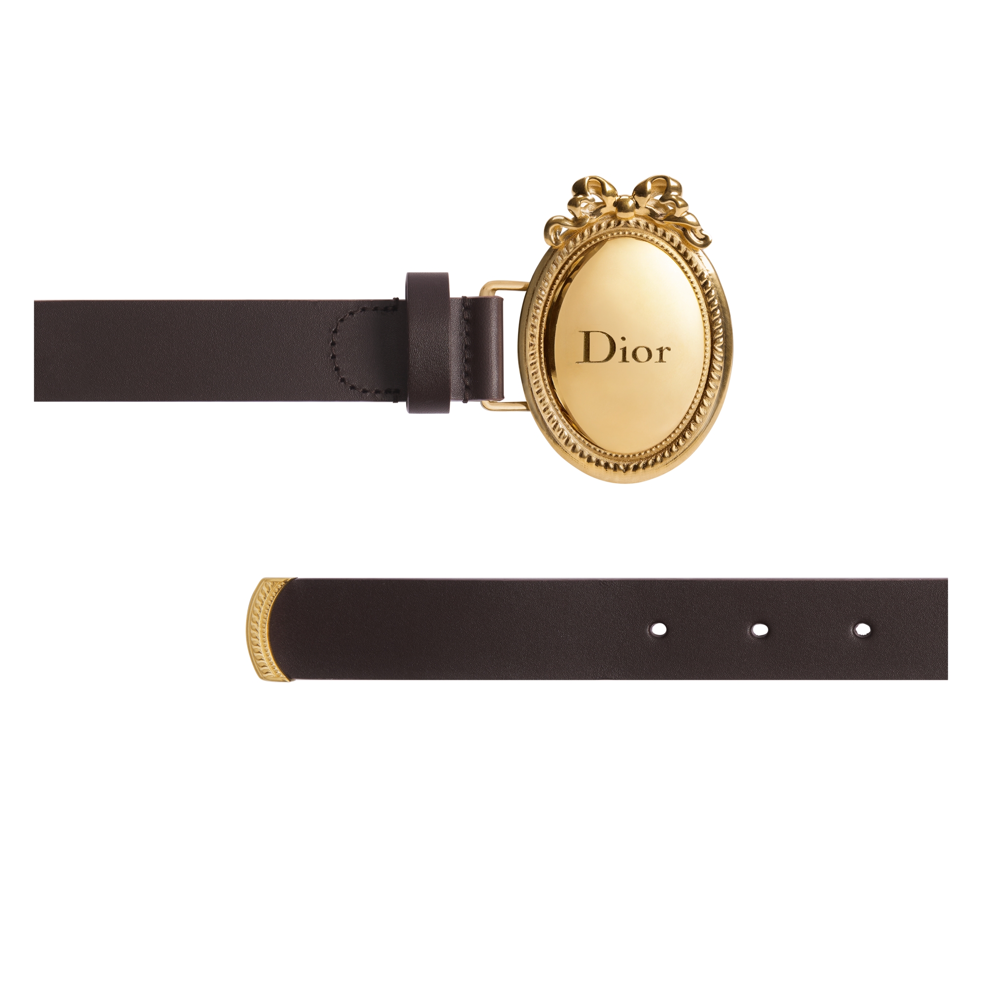 Dior Médaillon Belt Cocoa Smooth Calfskin, 25 MM E06