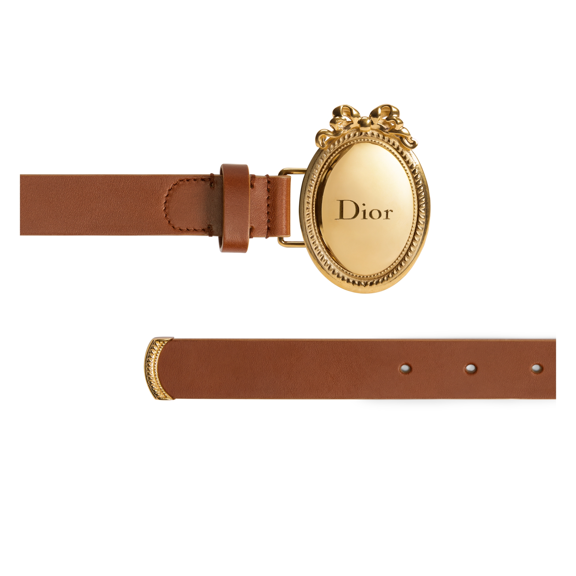 Dior Médaillon Belt Brown Smooth Calfskin, 25 MM E06