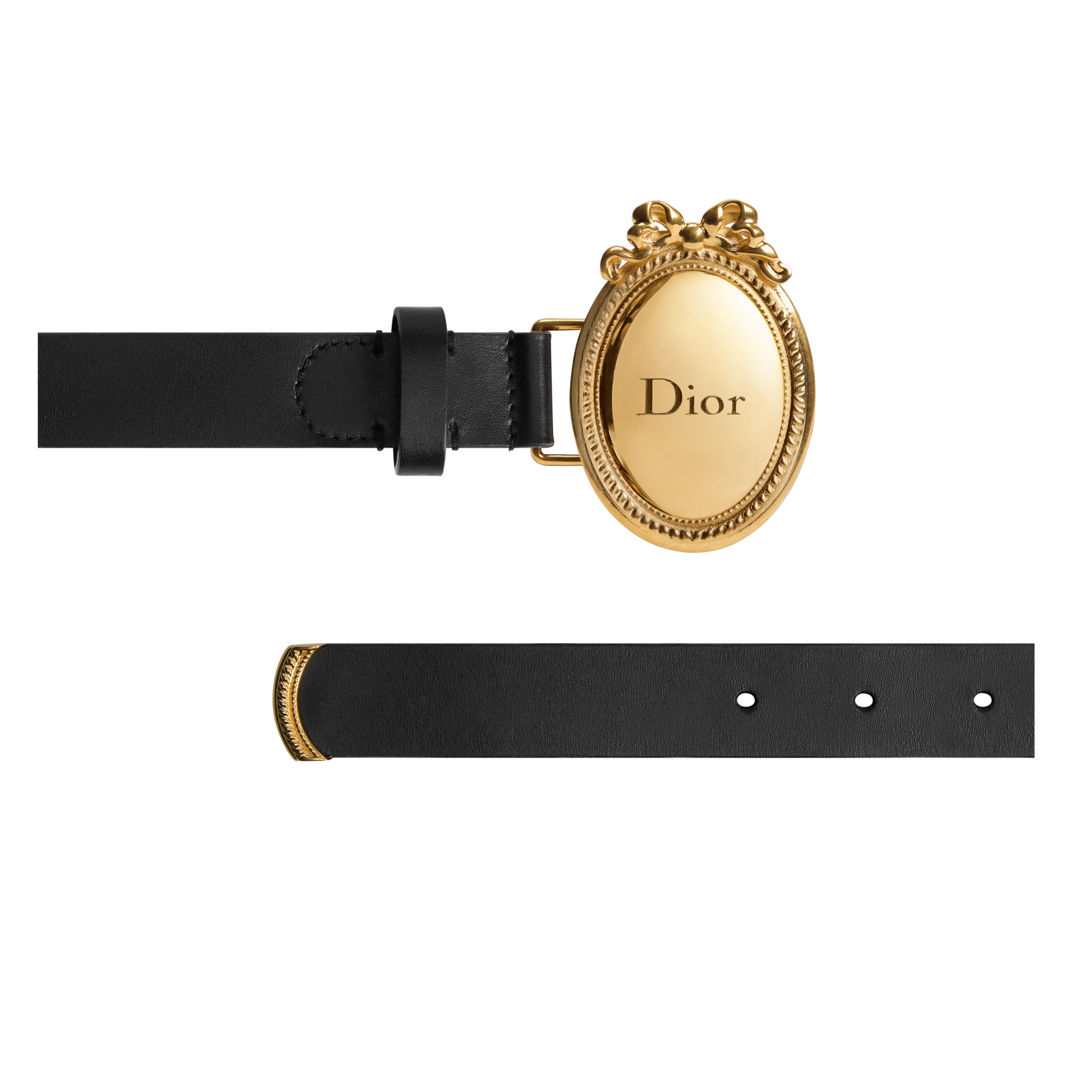 Dior Médaillon Belt Black Smooth Calfskin, 25 MM E06