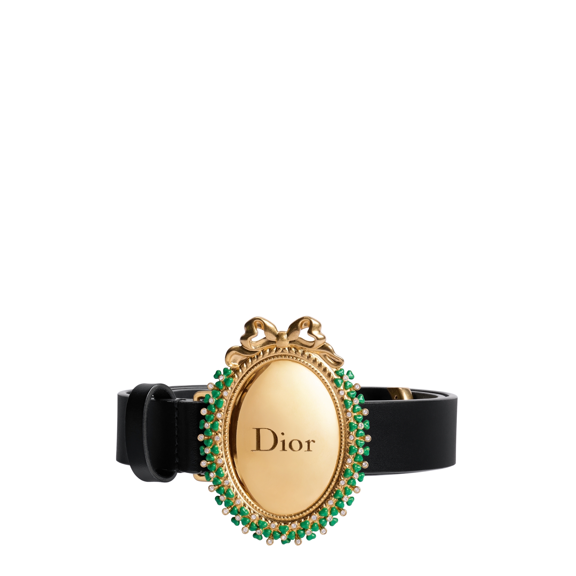 ク*ー様 Christian Dior モノグラムベルト 75 Dior Médaillon Clover Belt Black Smooth Calfskin, 25 MM | DIOR US