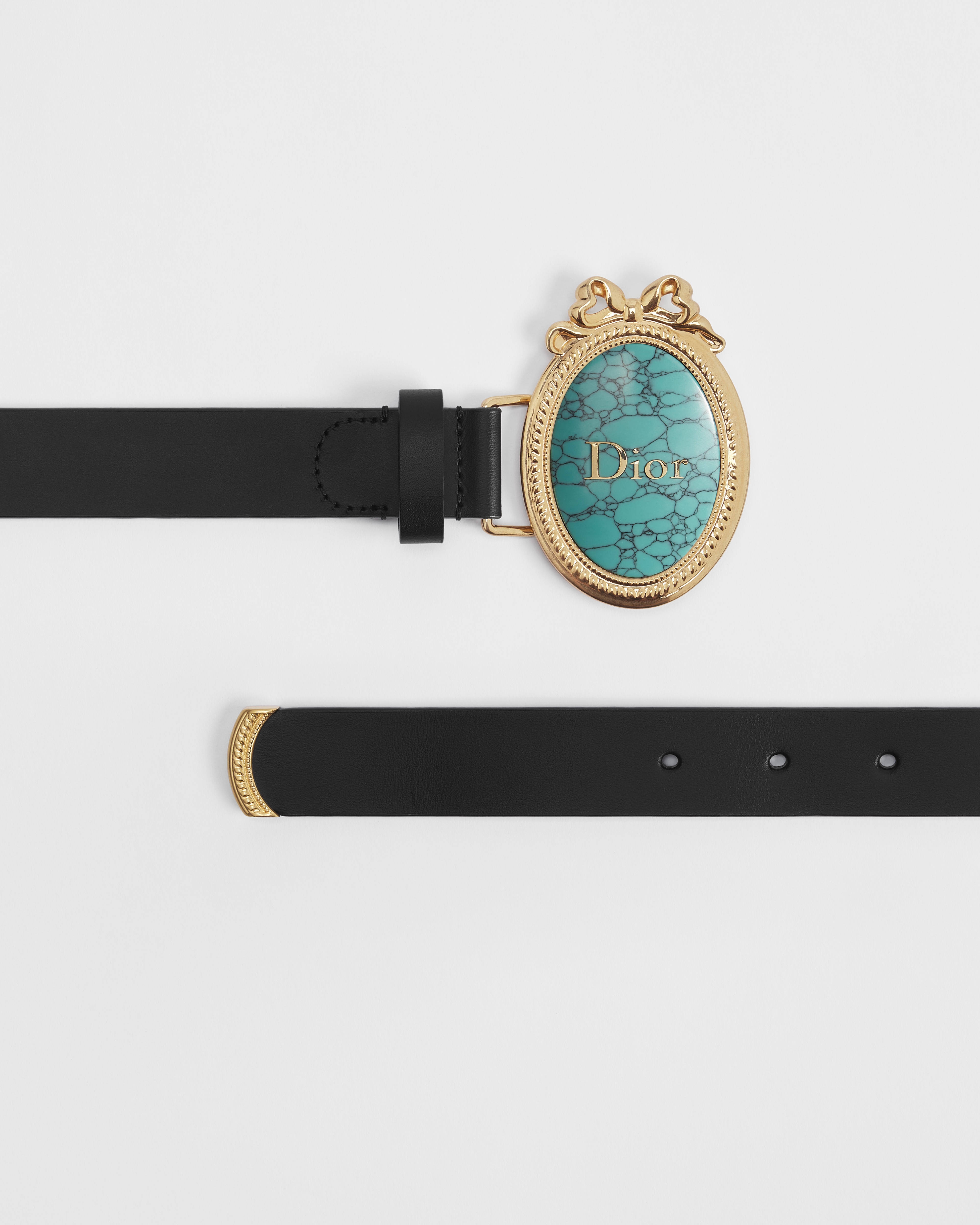 Dior Médaillon Belt Black Smooth Calfskin, 25 MM E06