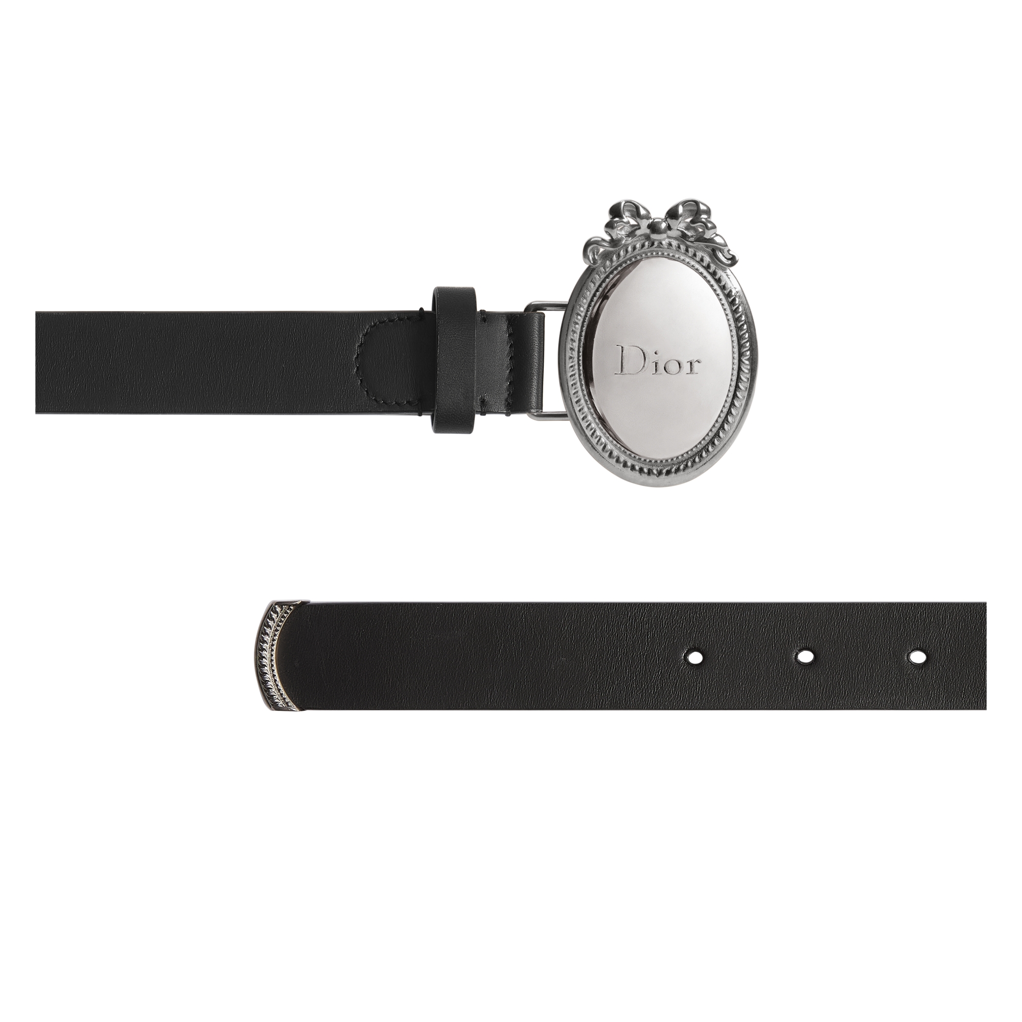 Dior Médaillon Belt Black Smooth Calfskin, 25 MM E06