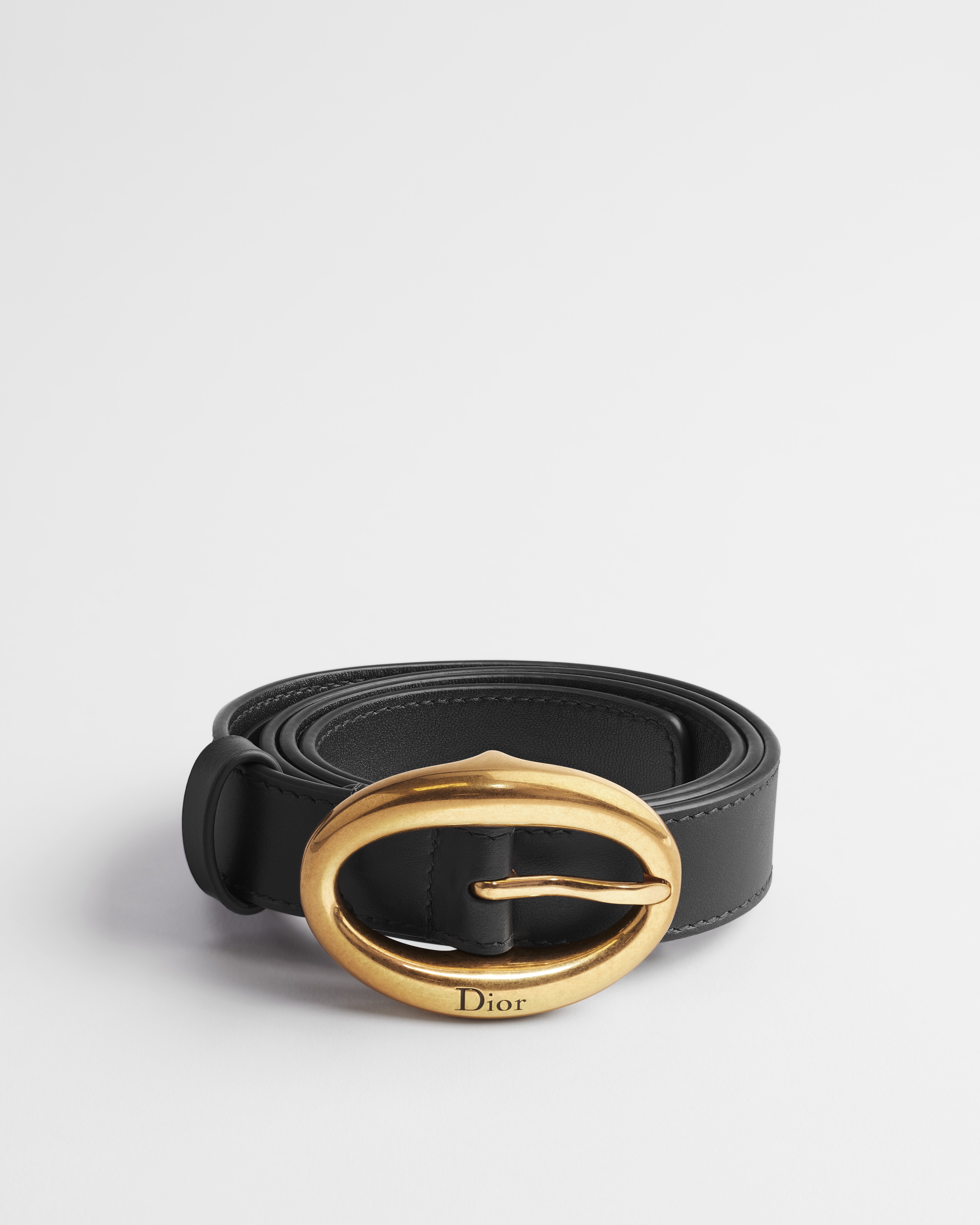 Ceinture Dior Légende Cuir de veau lisse noir, 25 mm E01