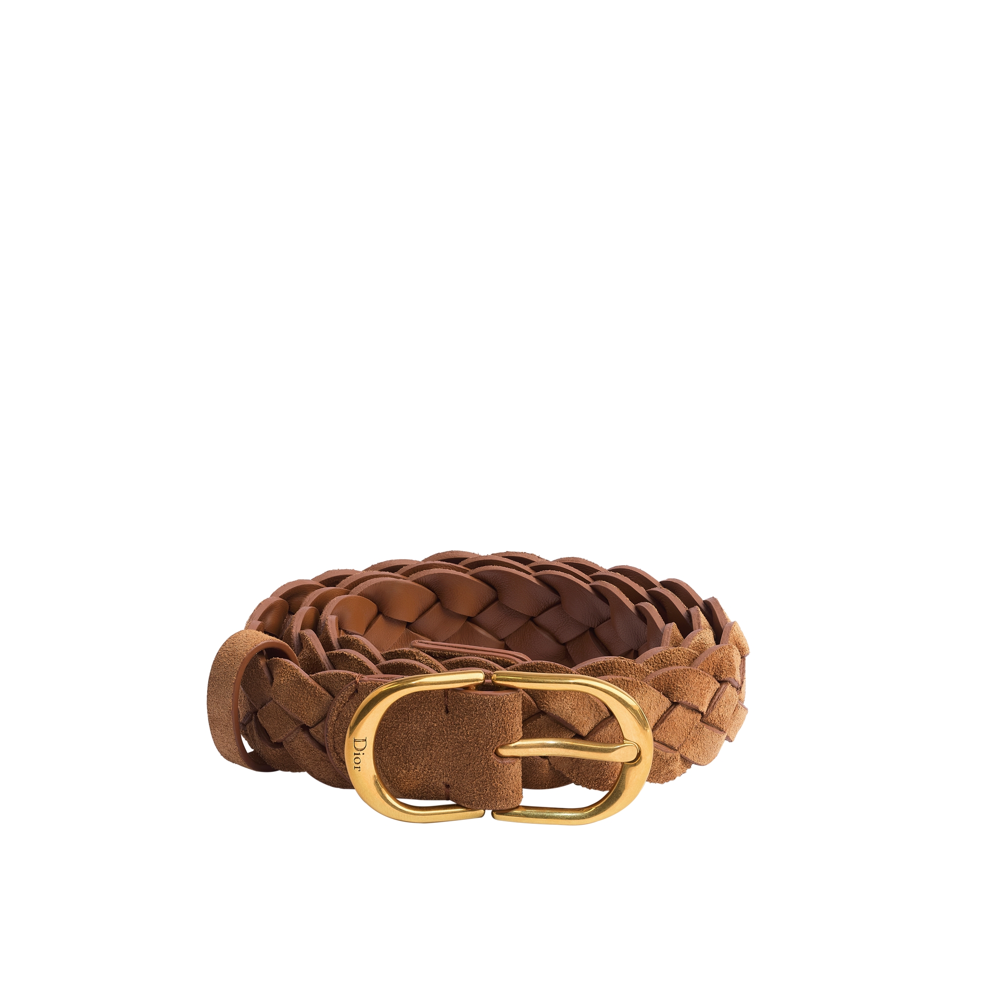 CD Classy Belt Marron Bobby Braided Suede Calfskin, 30 MM | DIOR