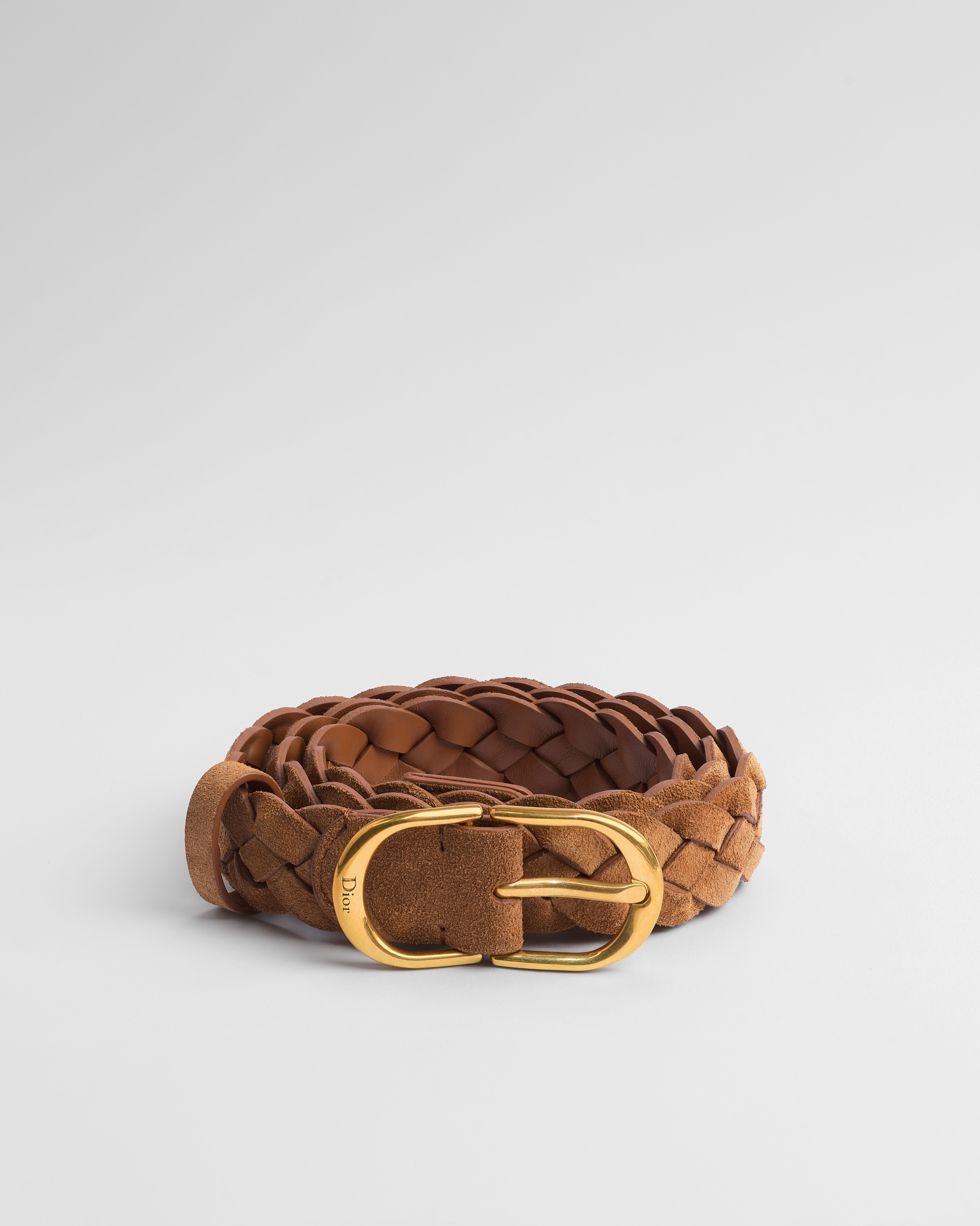 CD Classy Belt Marron Bobby Braided Suede Calfskin, 30 MM E01