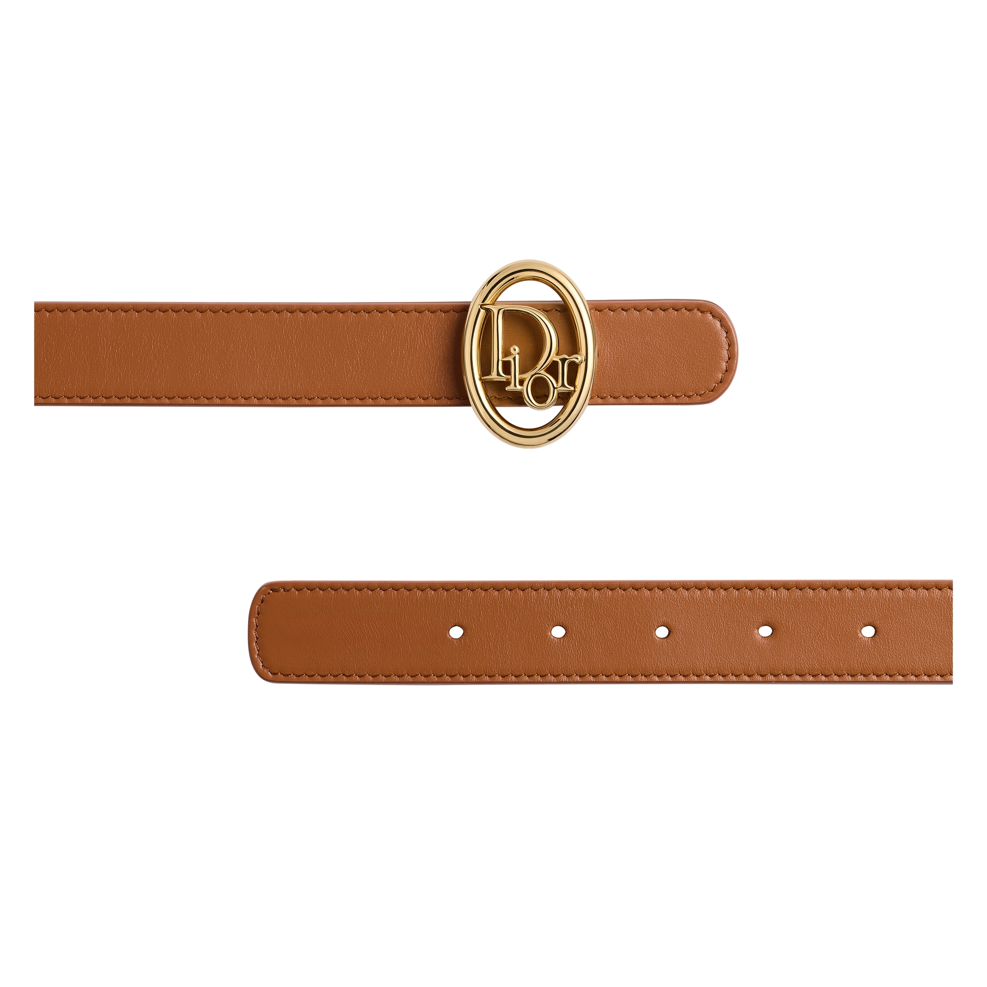 Reversible Dior Oblique Belt Marron Bobby and Latte Smooth Calfskin, 25 MM E06