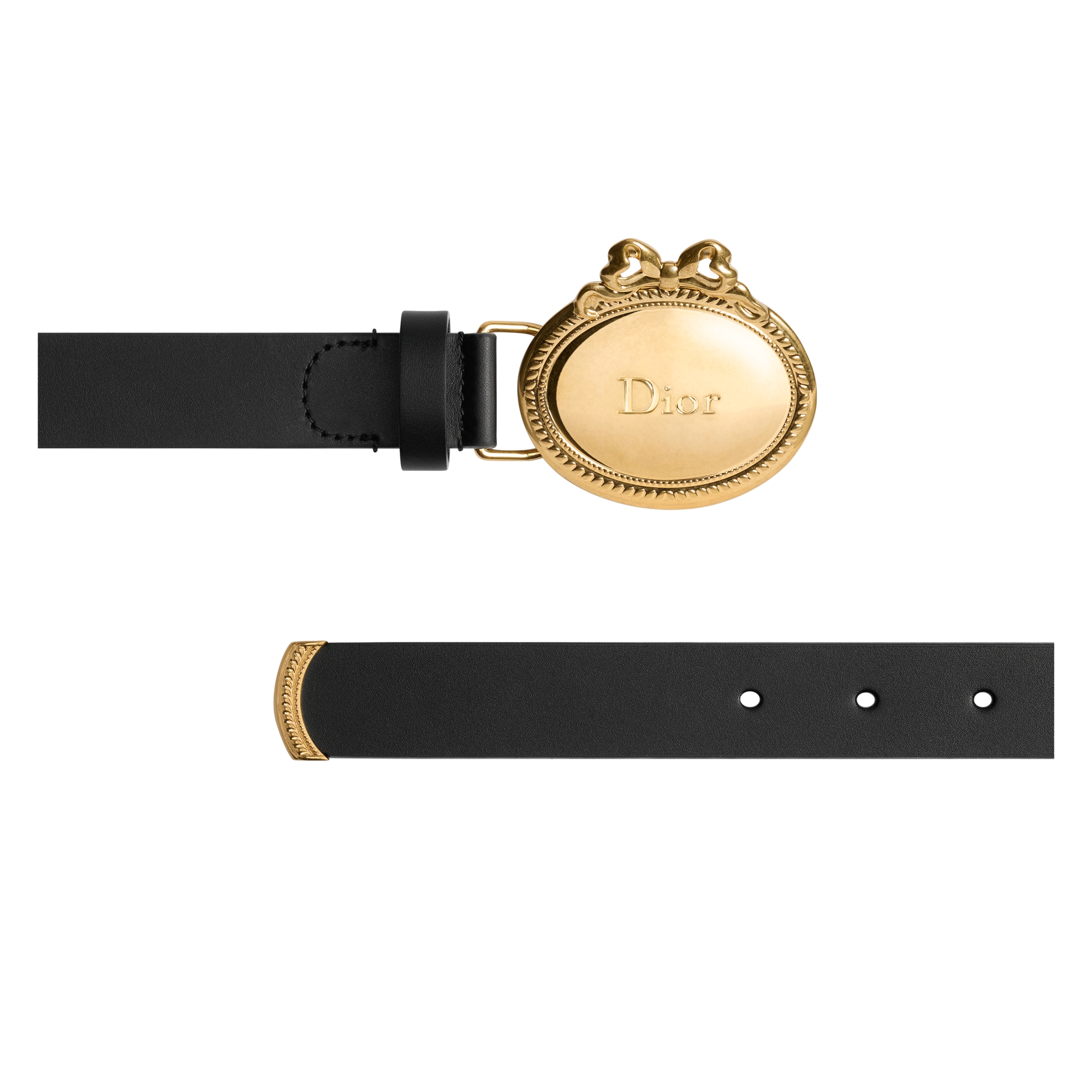 Dior Médaillon Belt Black Smooth Calfskin, 25 MM E06