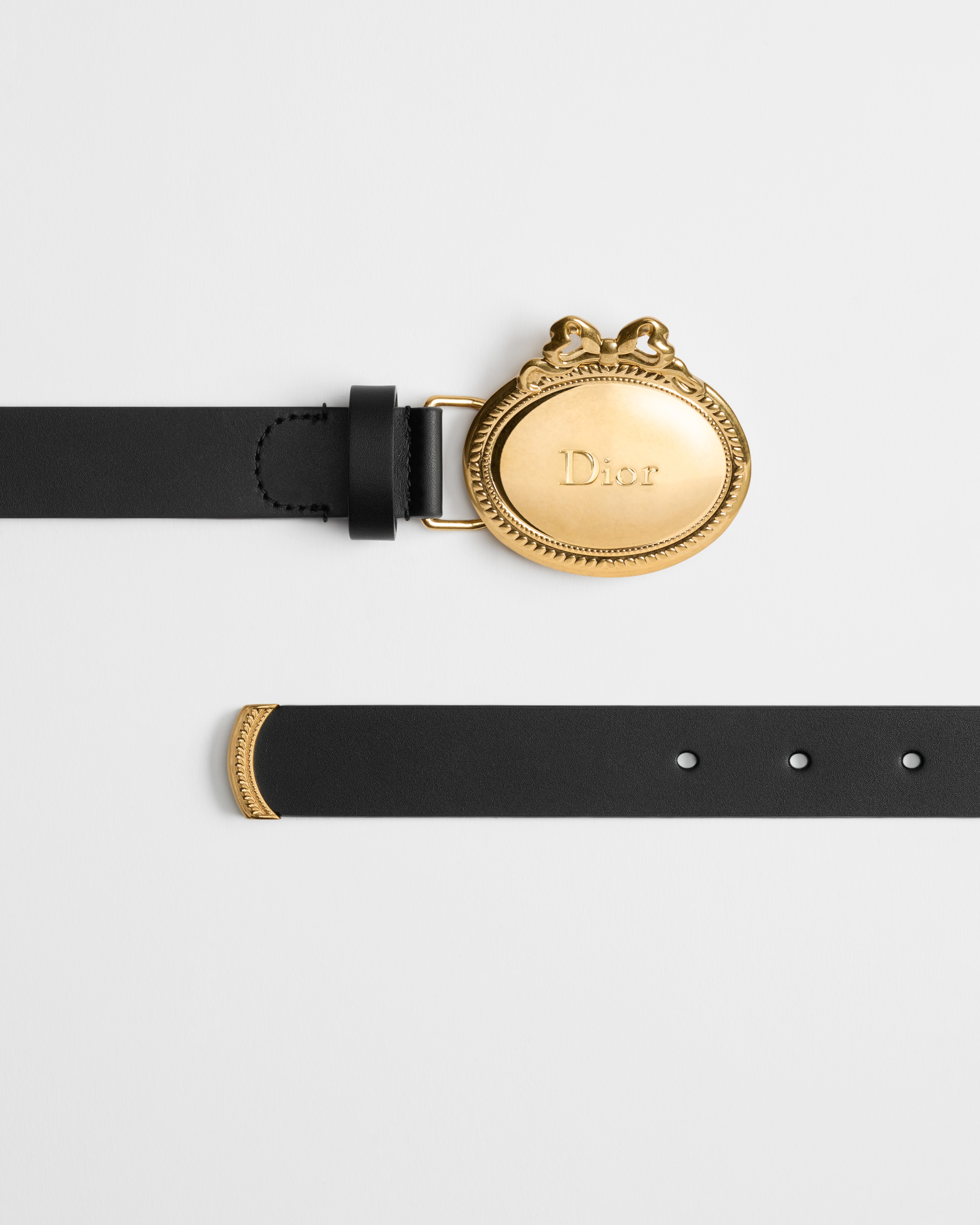 Dior Médaillon Belt Black Smooth Calfskin, 25 MM E06