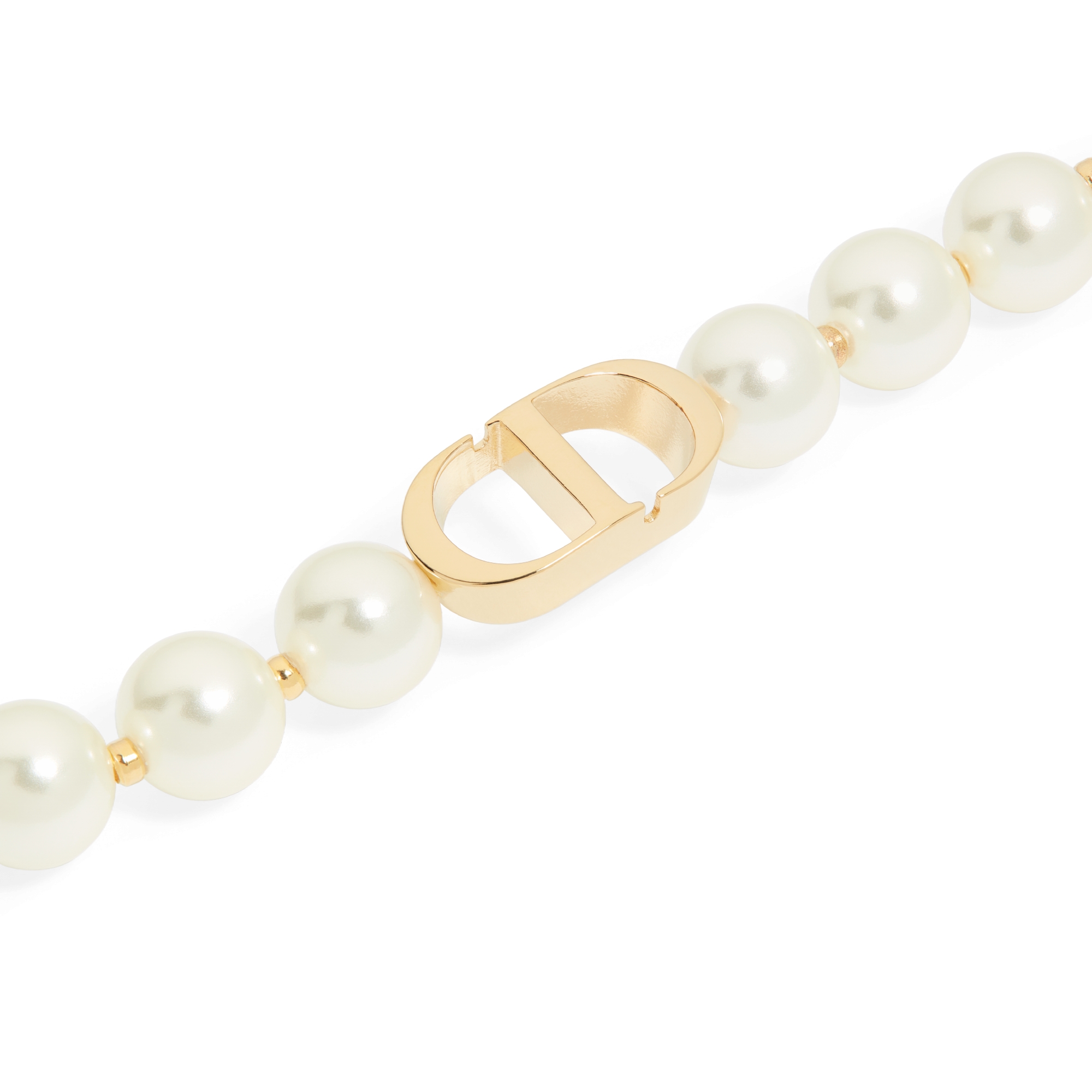 30 Montaigne Armband Metall mit Gold-Finish und Kunstharzperlen in Weiß E09