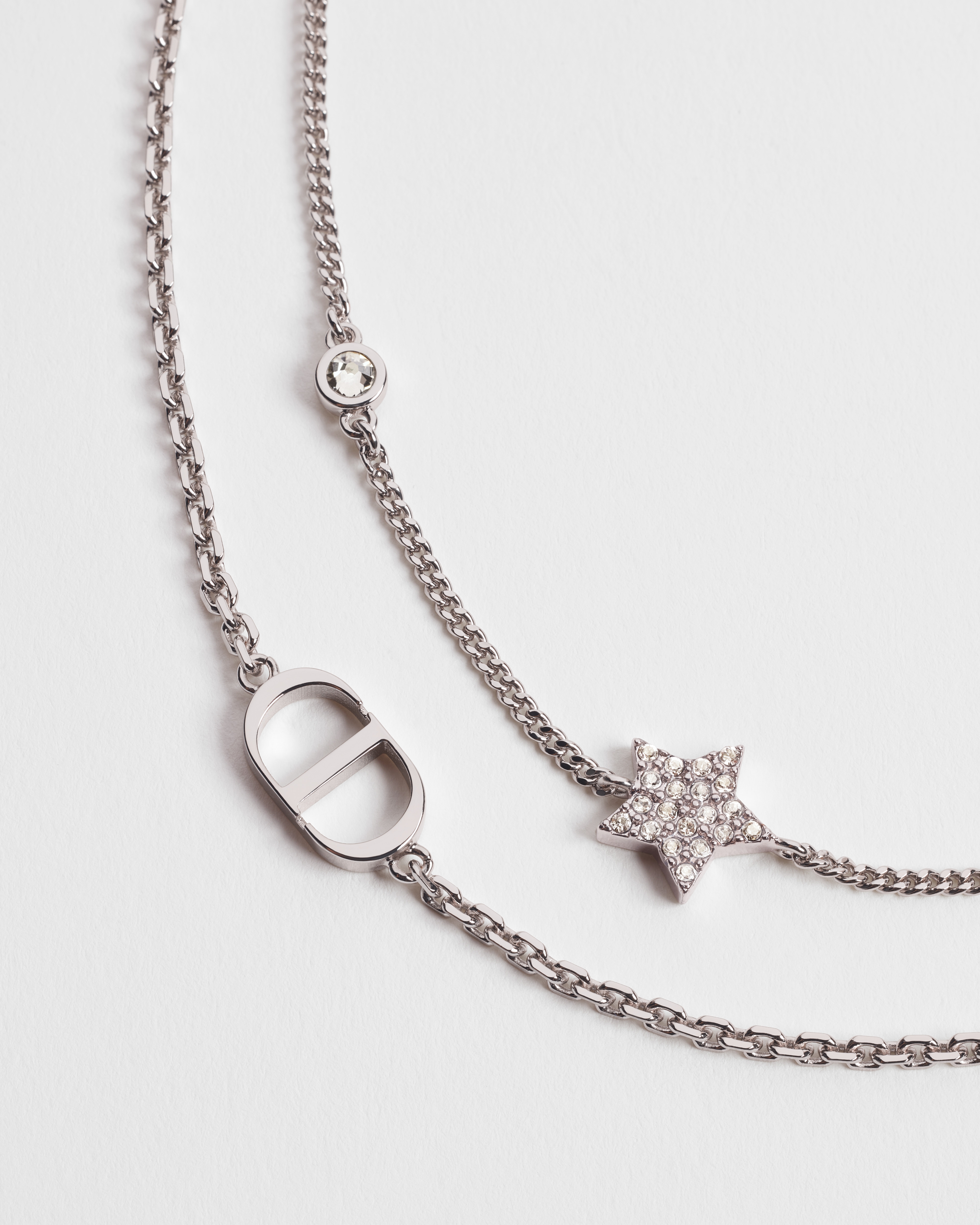 Petit CD Doppelarmband Metall mit Silber-Finish und Kristalle in Silber E09