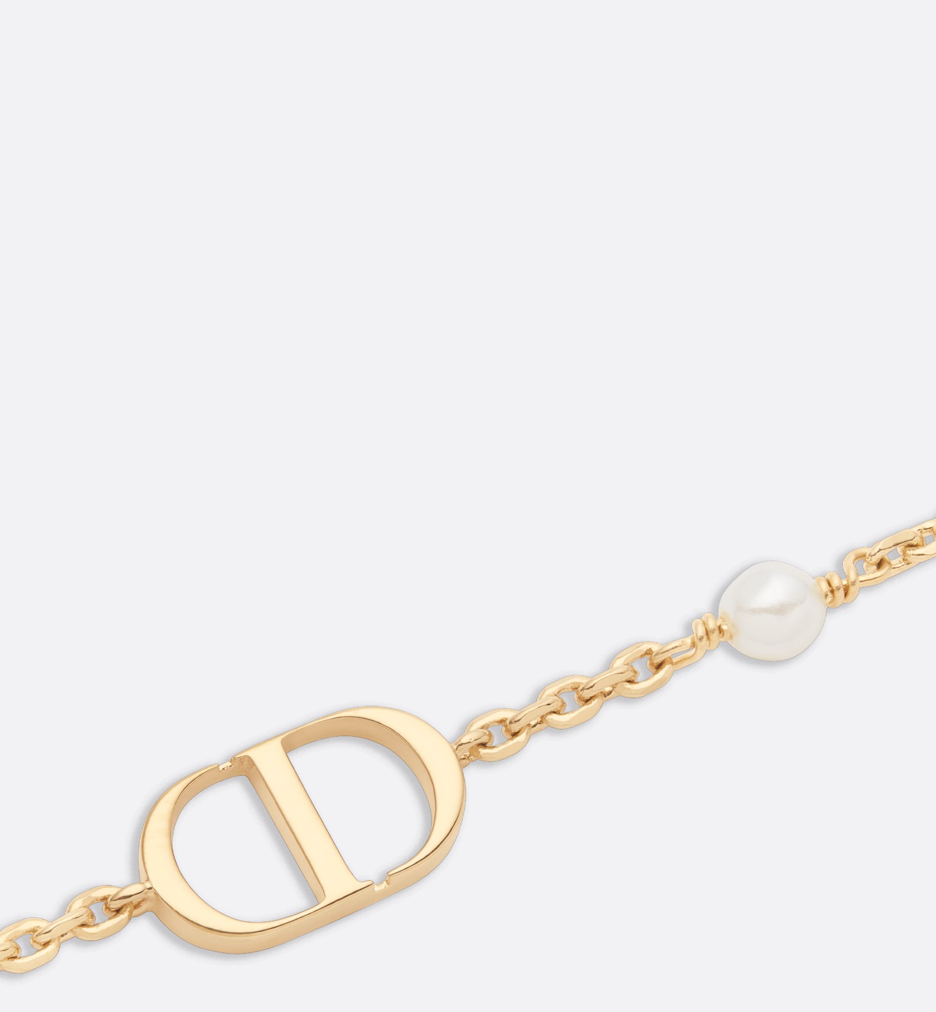 Petit CD Bracelet Gold-Finish Metal and White Resin Pearl | DIOR Petit CD Bracelet Gold-Finish Metal and White Resin Pearl | DIOR