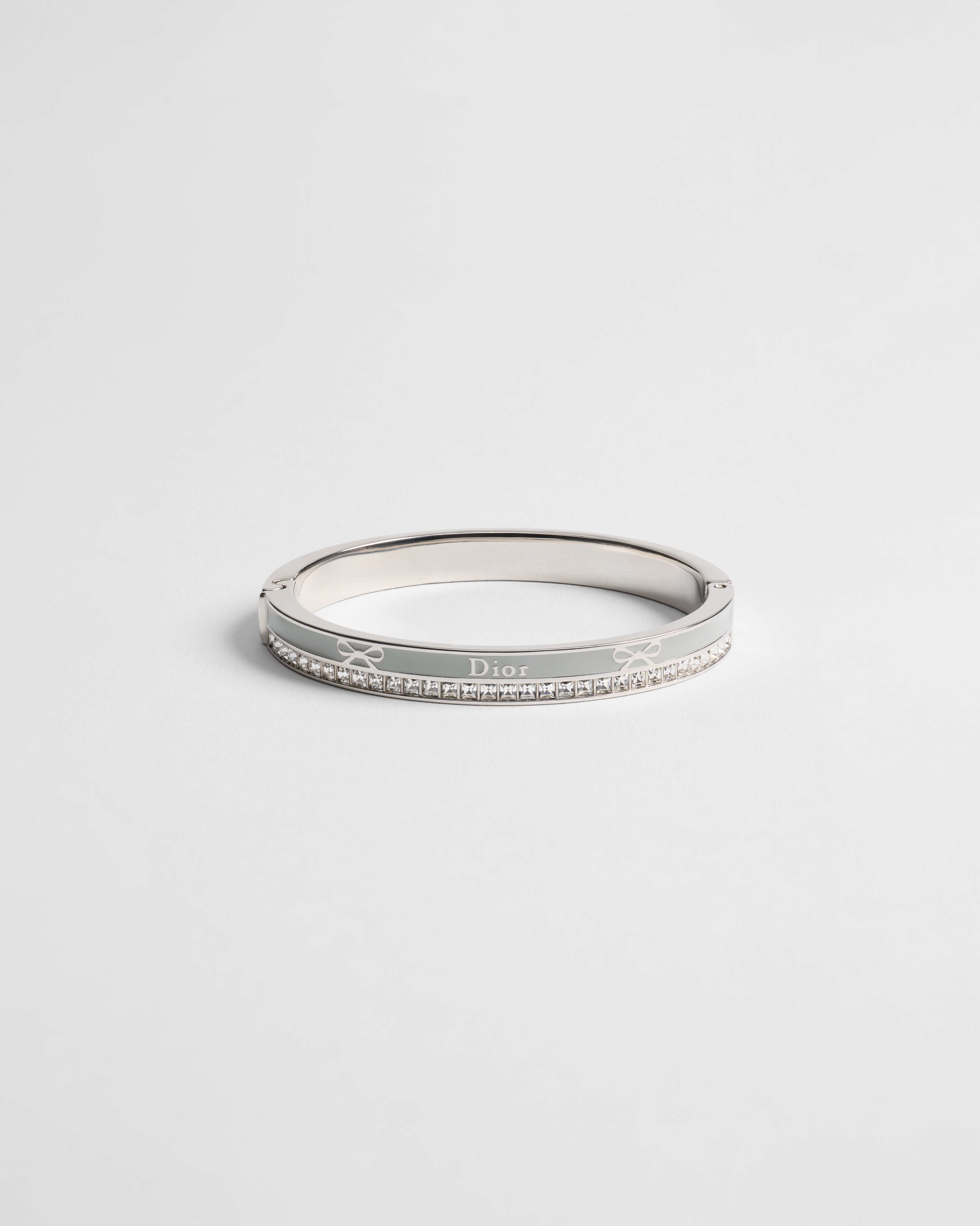 Dior Night Code Bangle Silver-Finish Metal, Crystals and Gray Lacquer E01