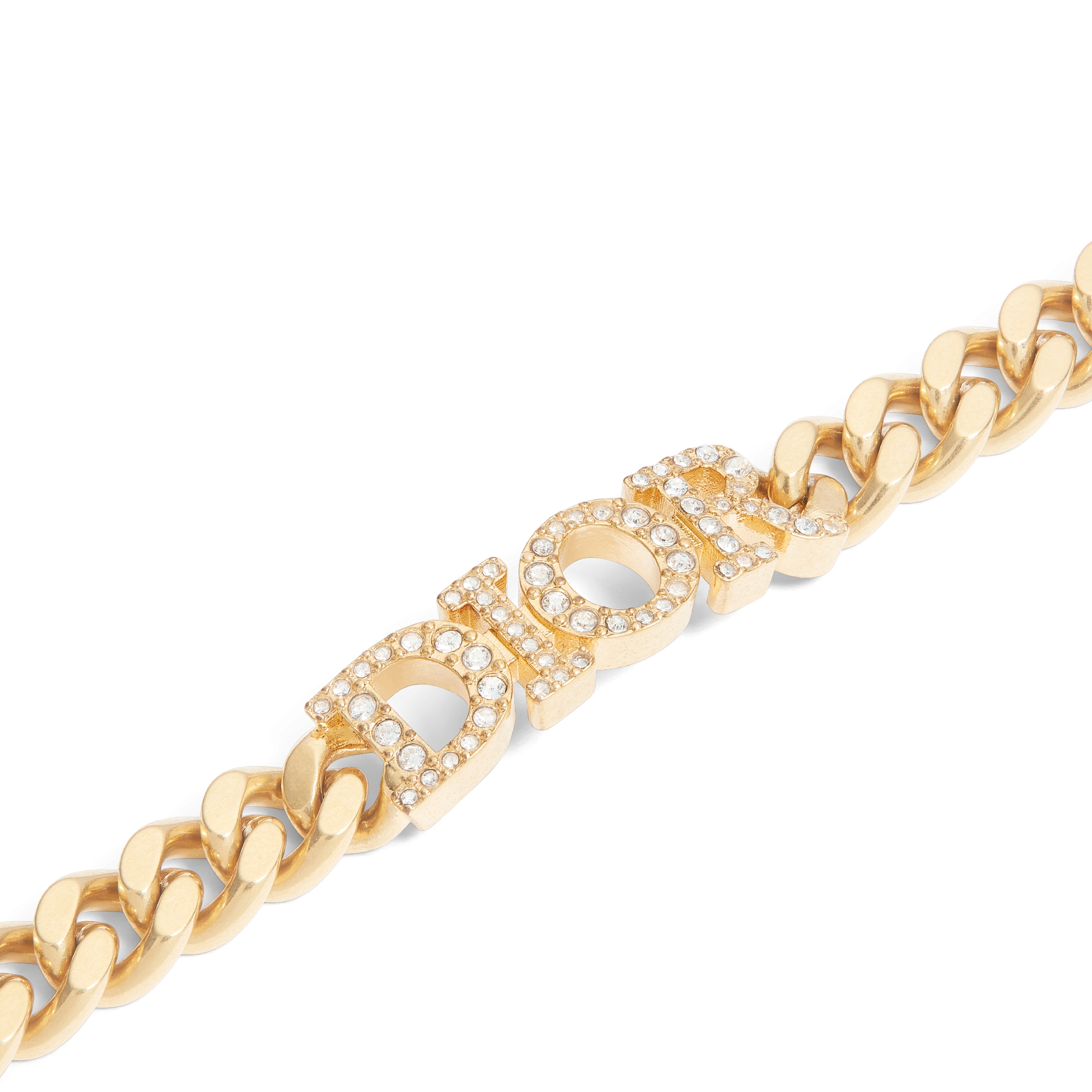 Dio(r)evolution Bracelet Gold-Finish Metal and White Crystals E09