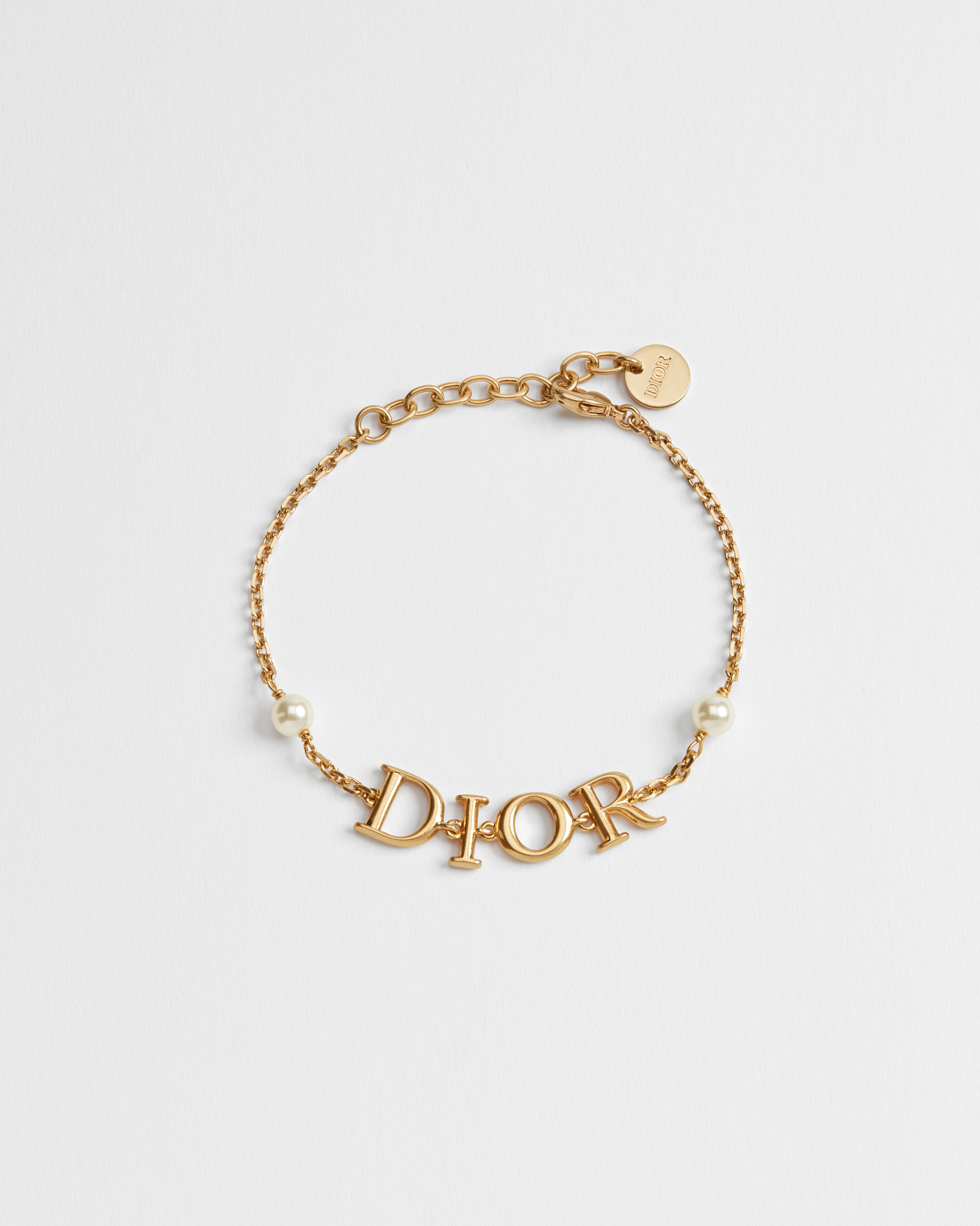 Dio(r)evolution 팔찌 골드 피니시 메탈 & 화이트 레진 진주 E01