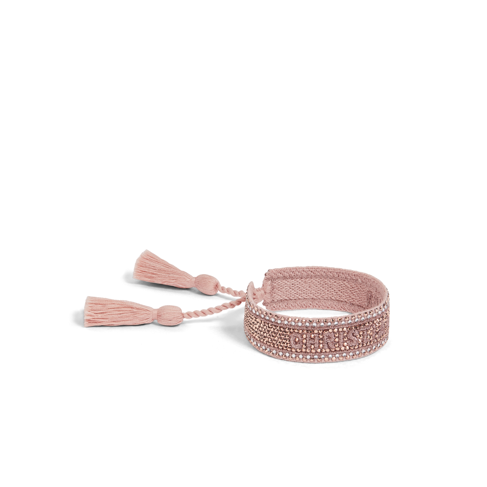 Christian Dior Armband Baumwolle und Kristalle in Rose des Vents E01