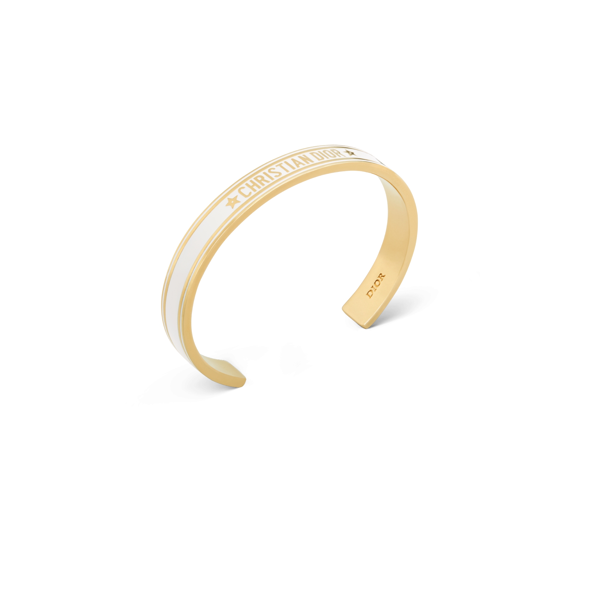 Dior Code Bangle Gold-Finish Metal and White Lacquer E03