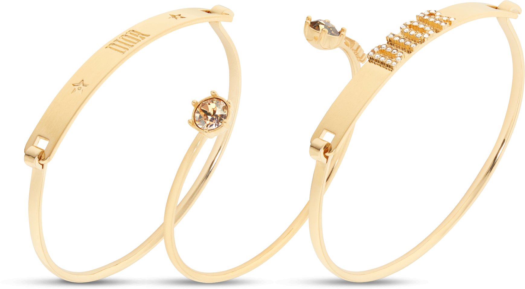 Dio(r)evolution Bracelet Set Gold-Finish Metal and Amber-Colored Crystals |  DIOR