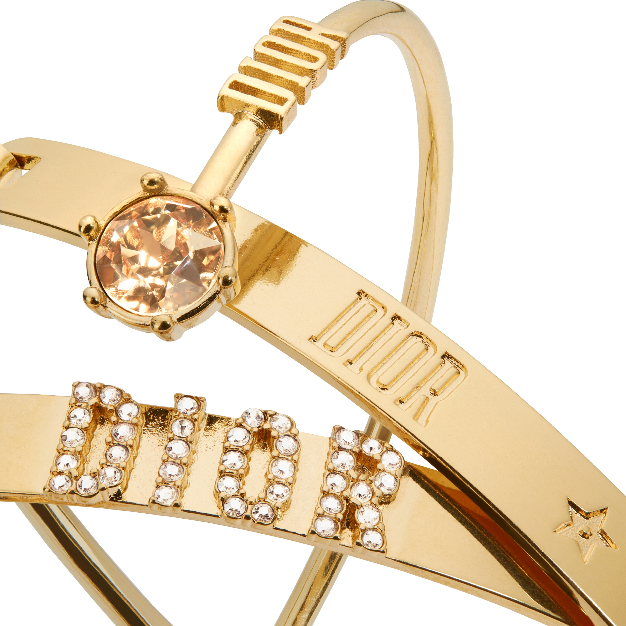 Conjunto de pulseiras Dio(r)evolution Metal com acabamento dourado e cristais amarelo-âmbar E09