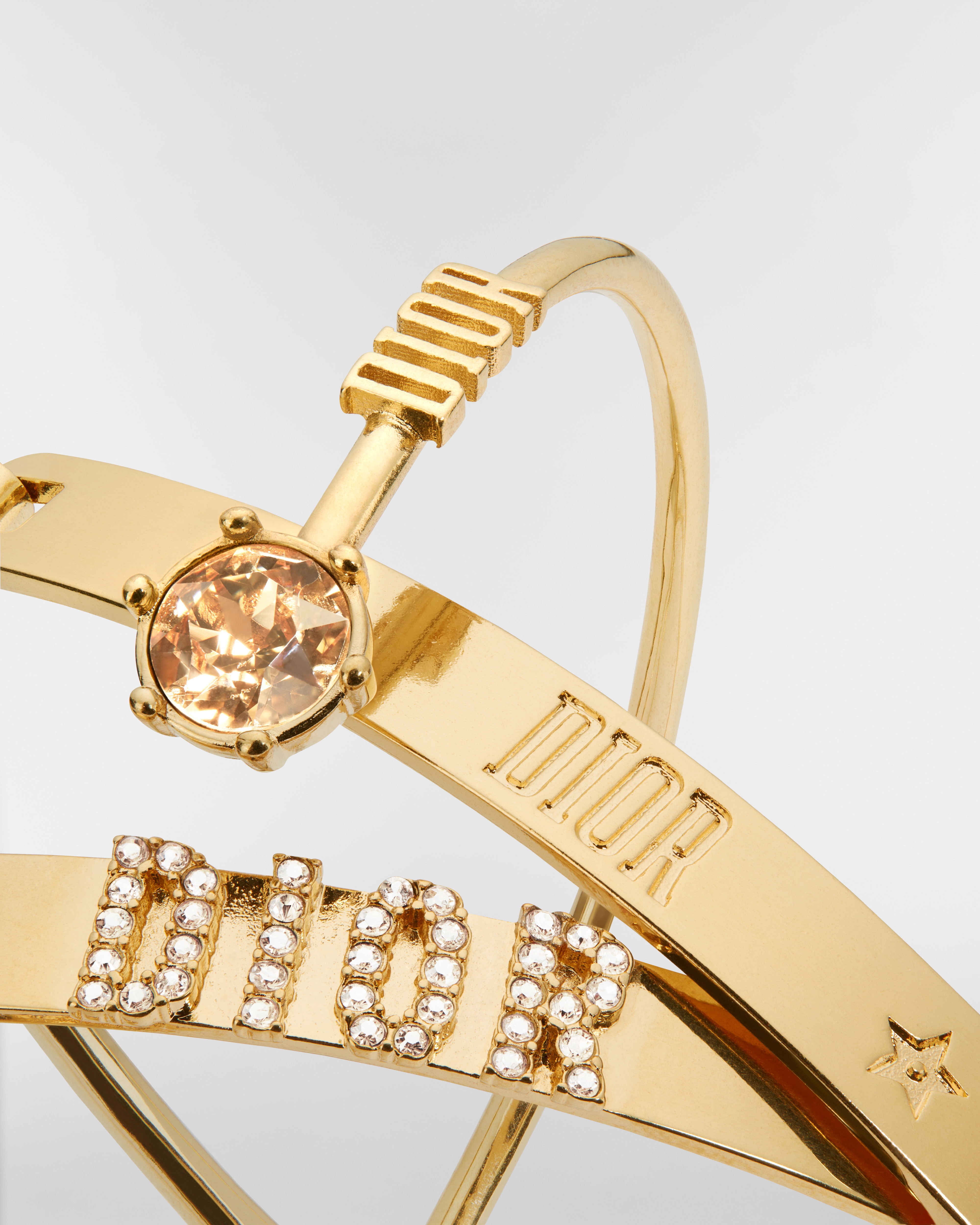 Dio(r)evolution Bracelet Set Gold-Finish Metal and Amber-Colored Crystals E09