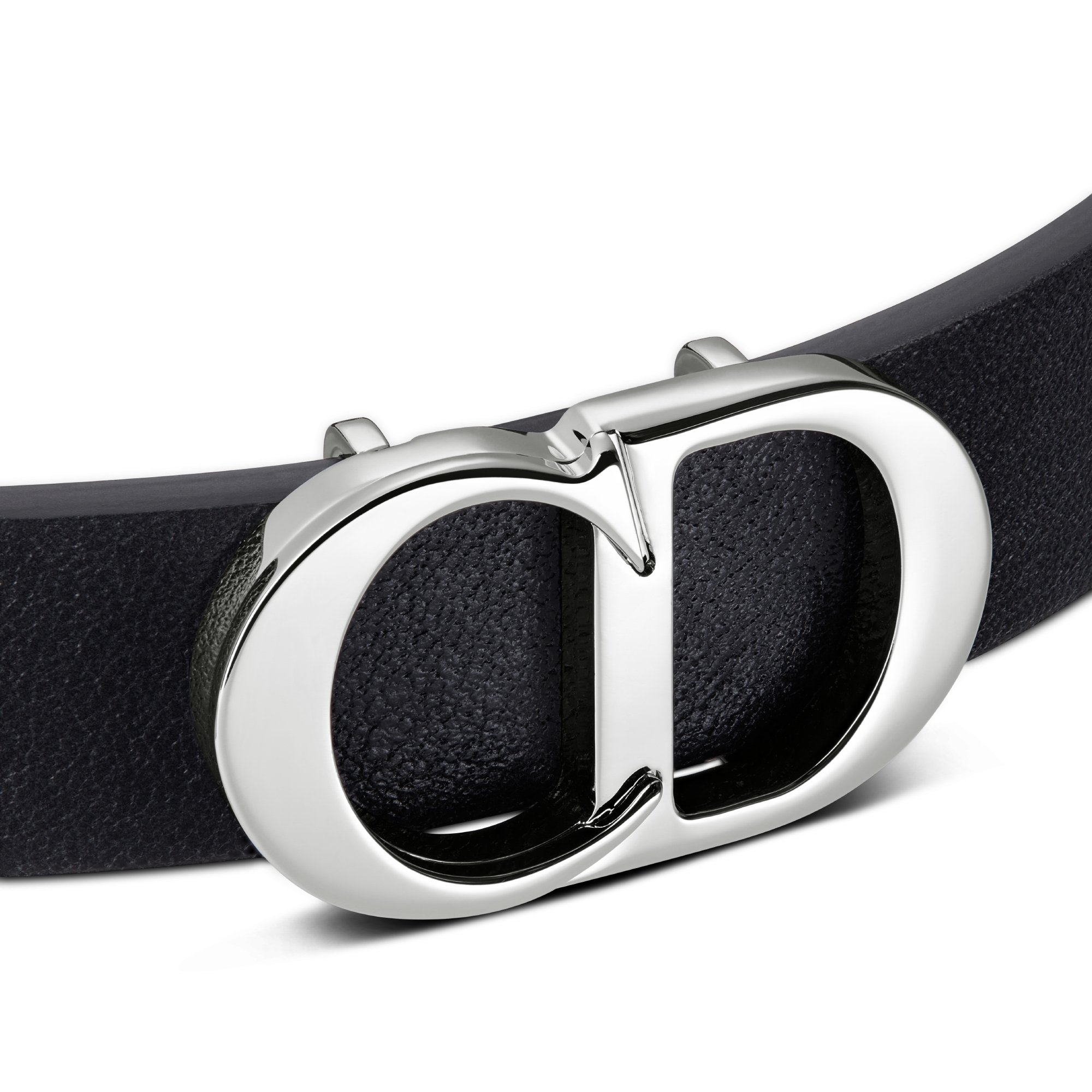 CD Icon 가죽 팔찌 블랙 송아지 가죽 & 실버 피니시 브라스 E09