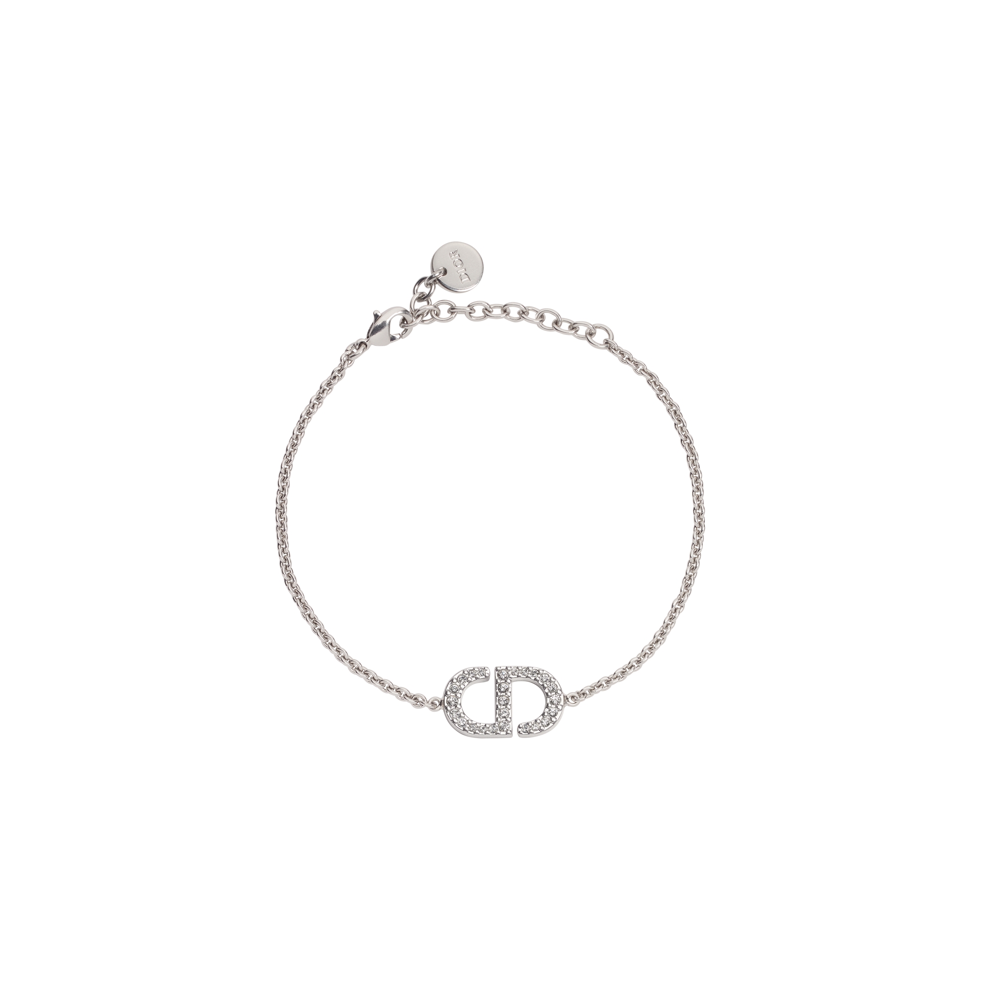  Silver-Finish Metal and Sparkling Crystals