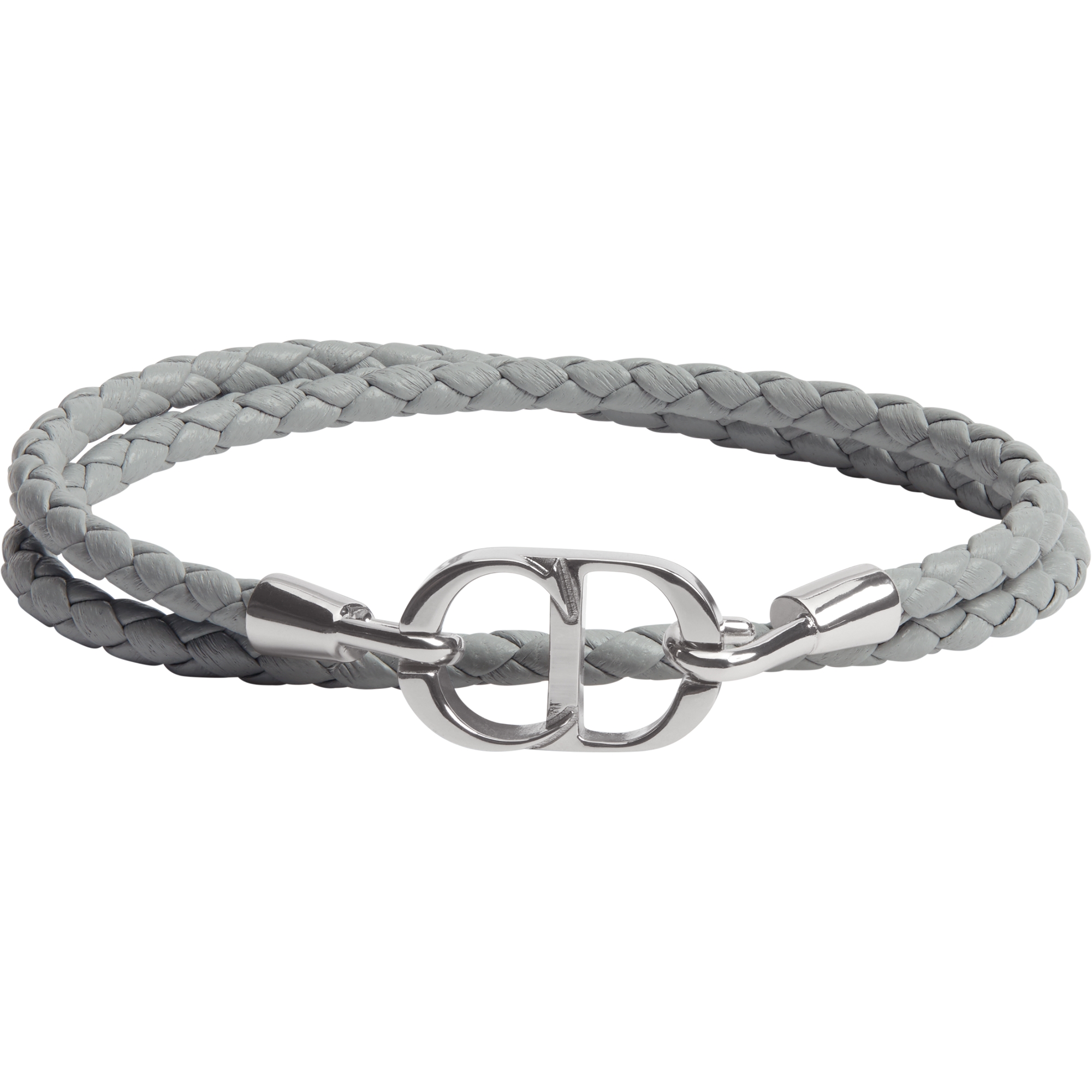  Pelle di agnello grigia e ottone con finitura color argento