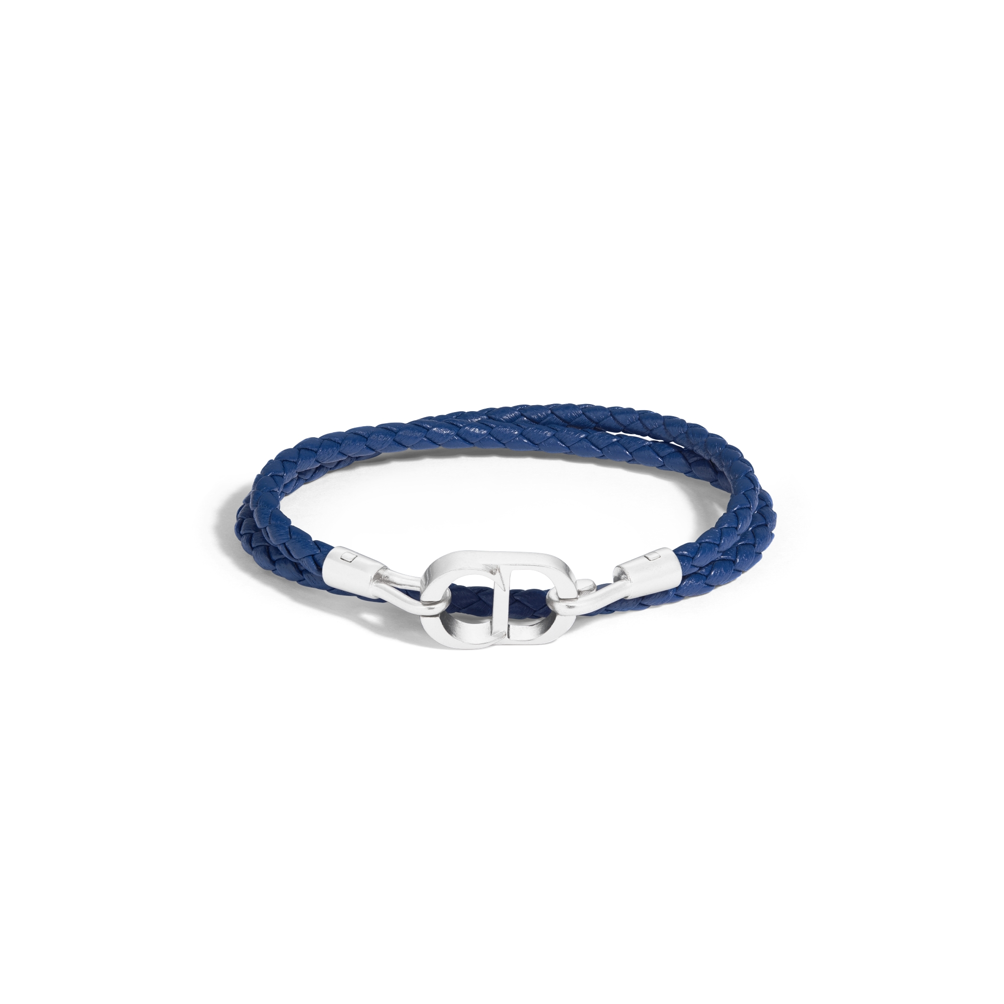 CD Icon Braided Leather Double Bracelet
